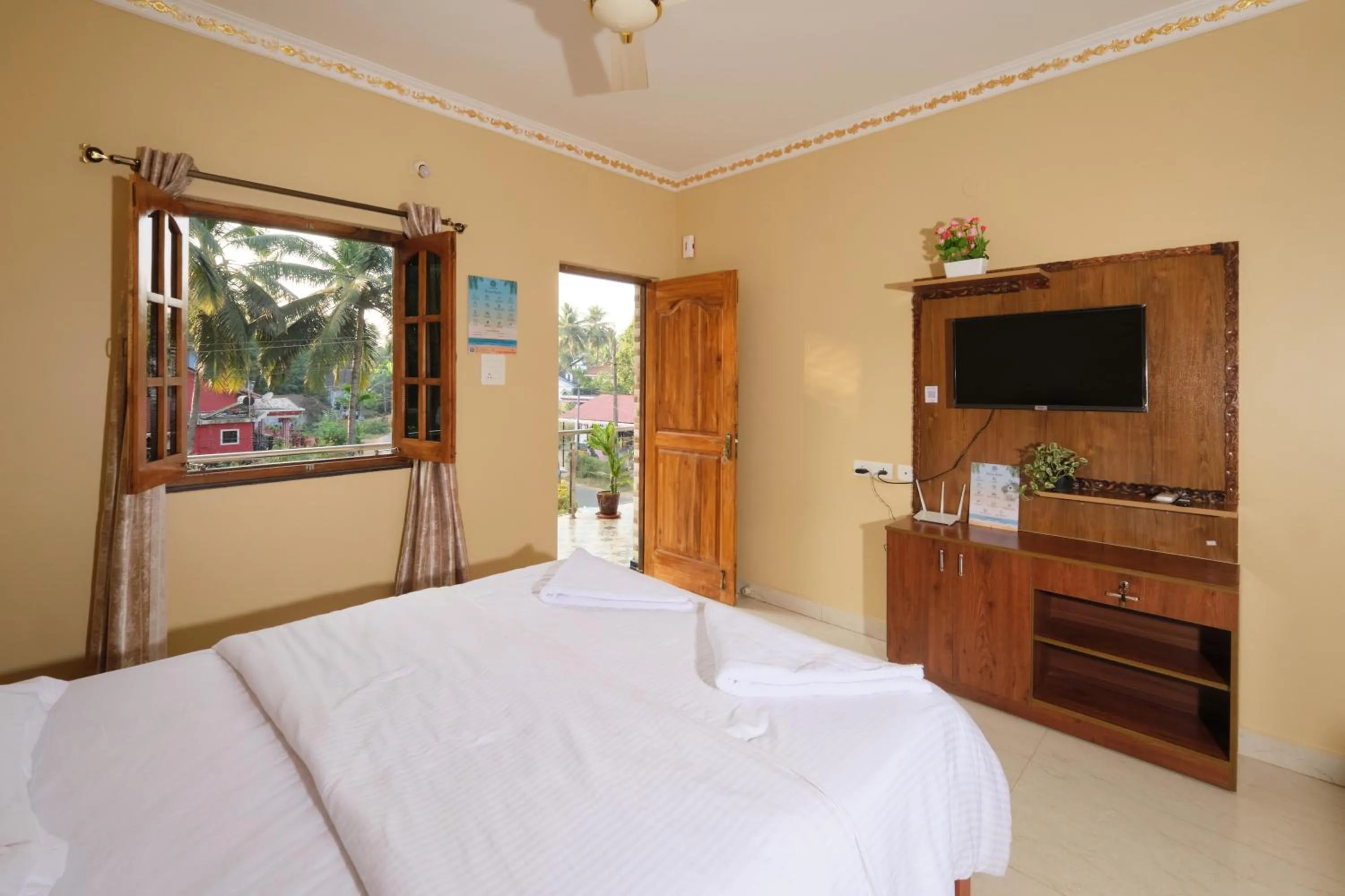Bed in Rodrigues Residency Goa