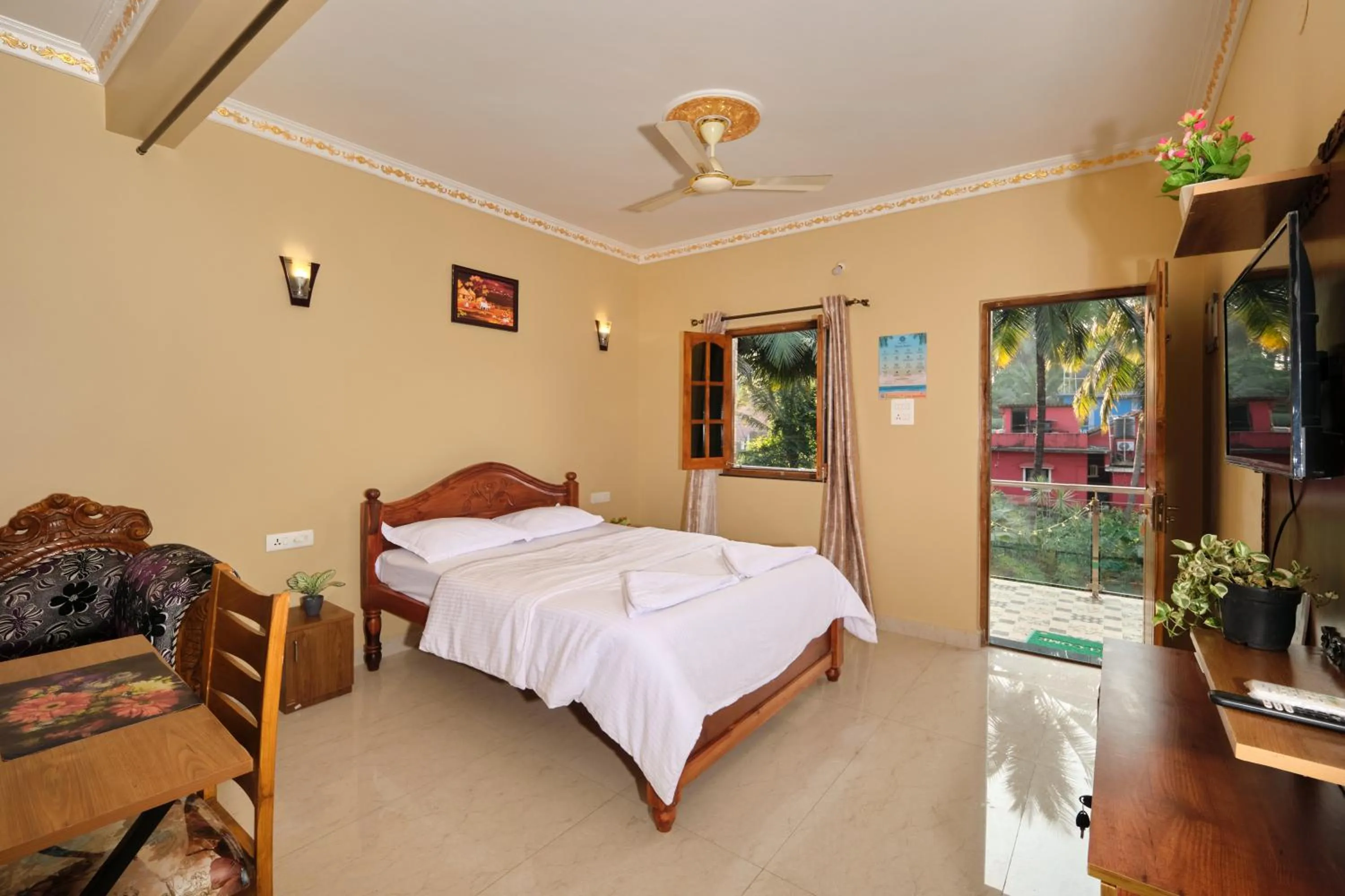 Bed in Rodrigues Residency Goa