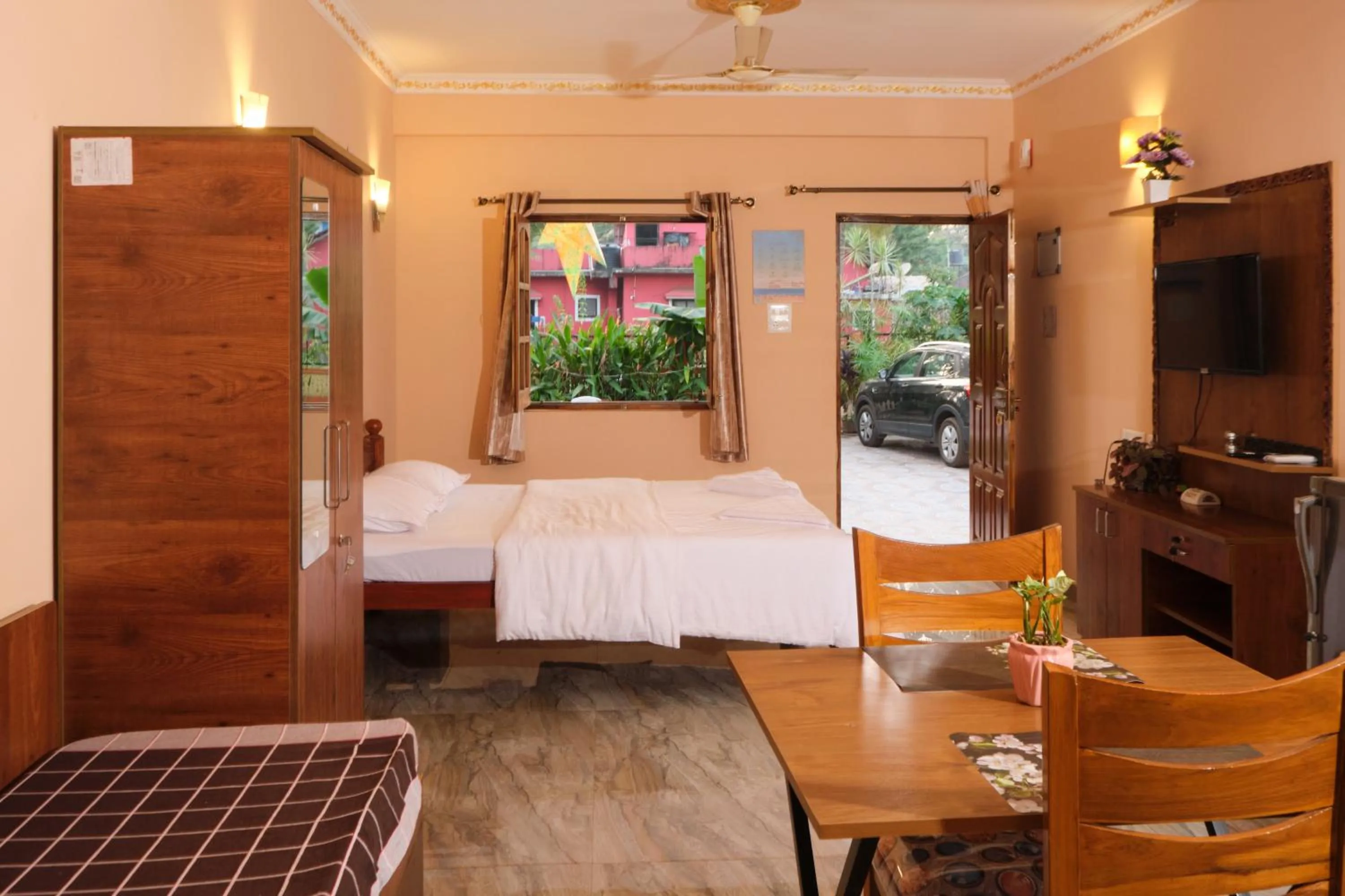 Bed in Rodrigues Residency Goa