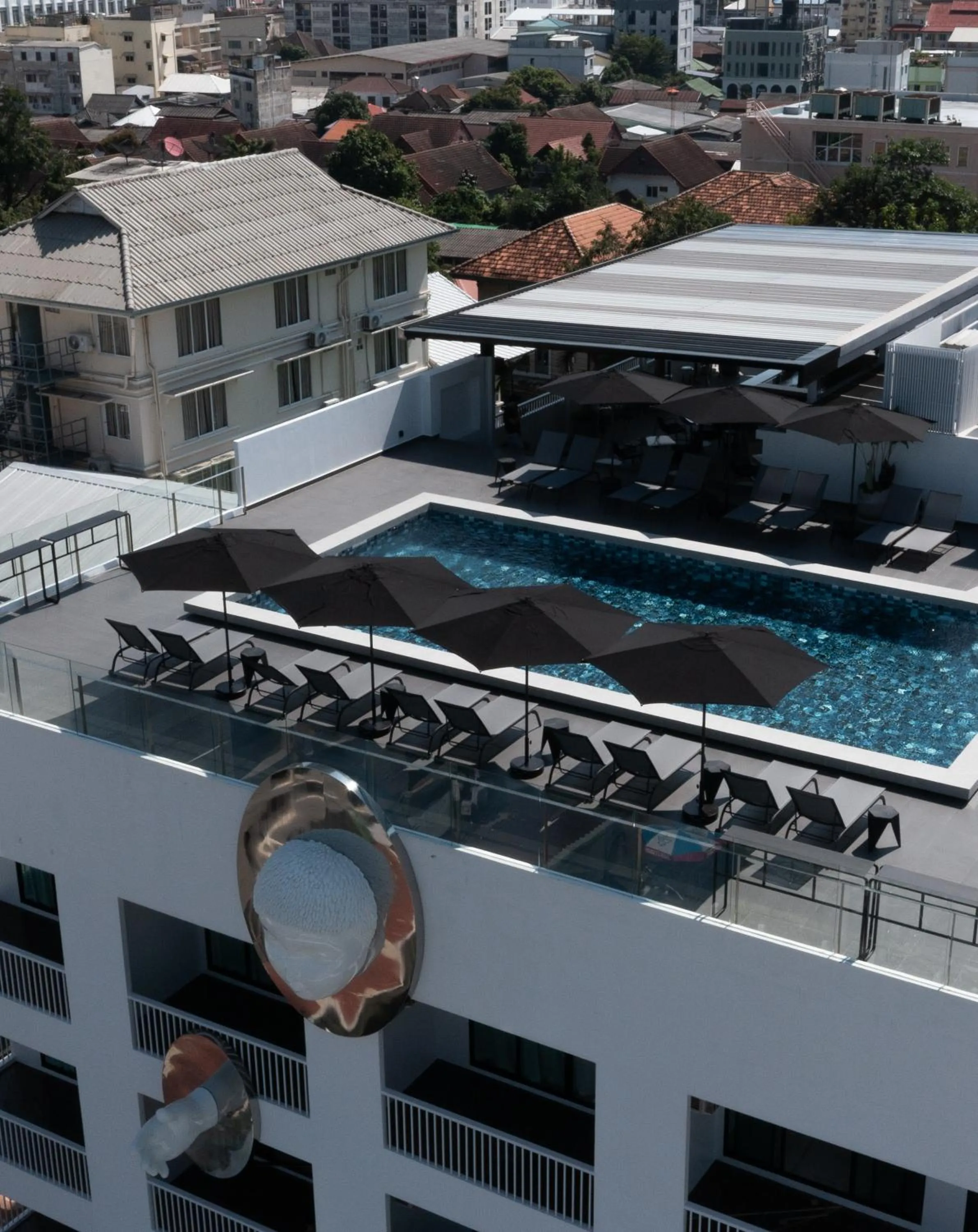 Swimming pool in The StandardX, Bangkok Phra Arthit