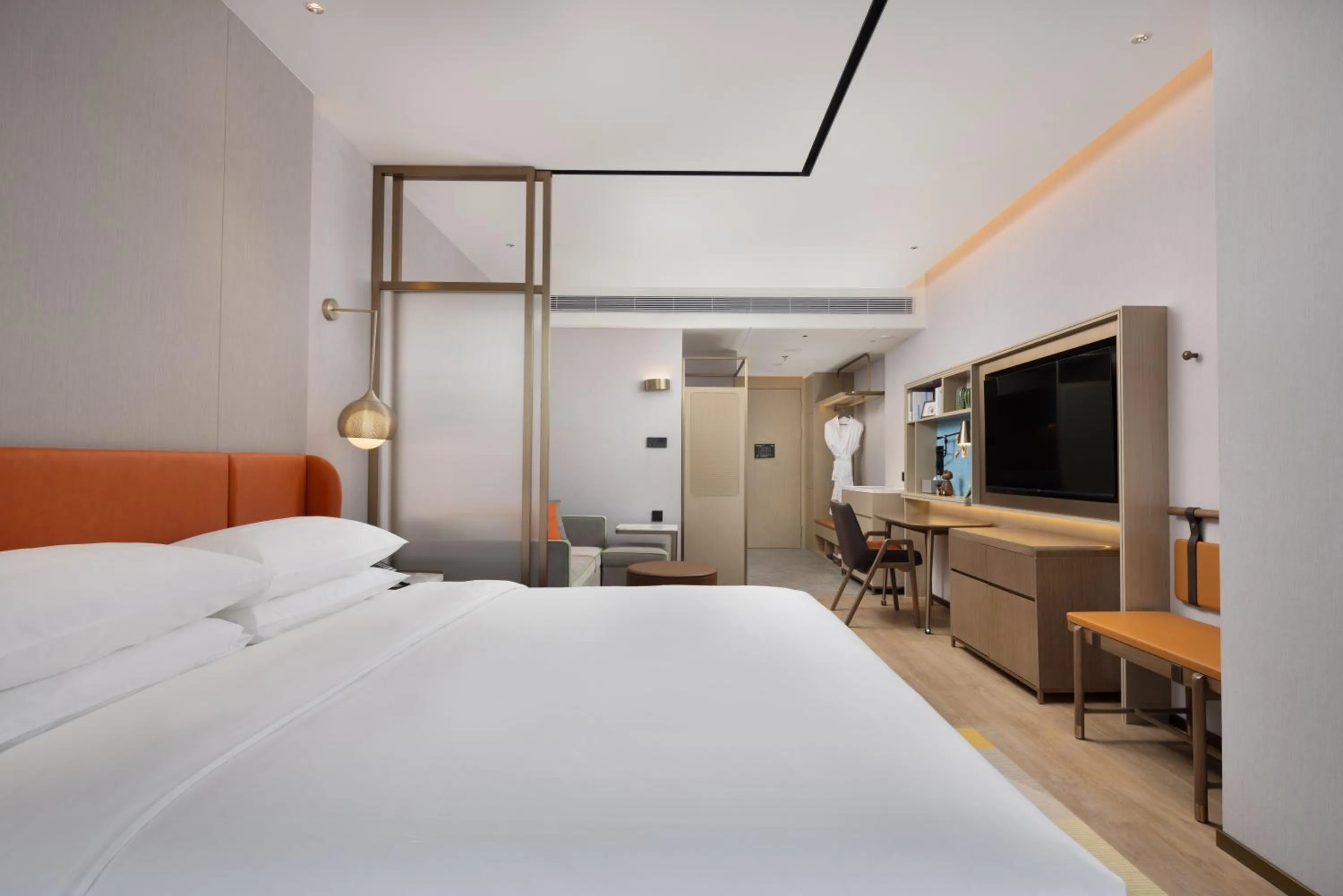 Bed in Home2 Suite by Hilton Jingjiang Binjiang New Town