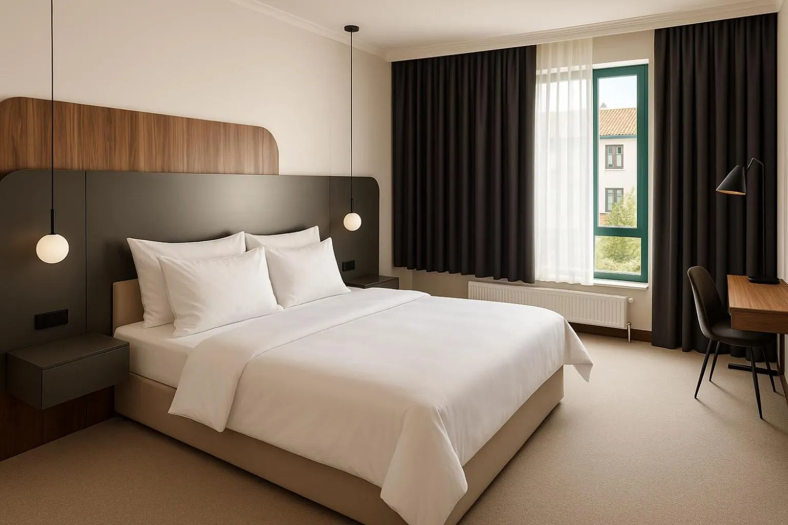 Bedroom, Bed in Awen Hotel Vechta