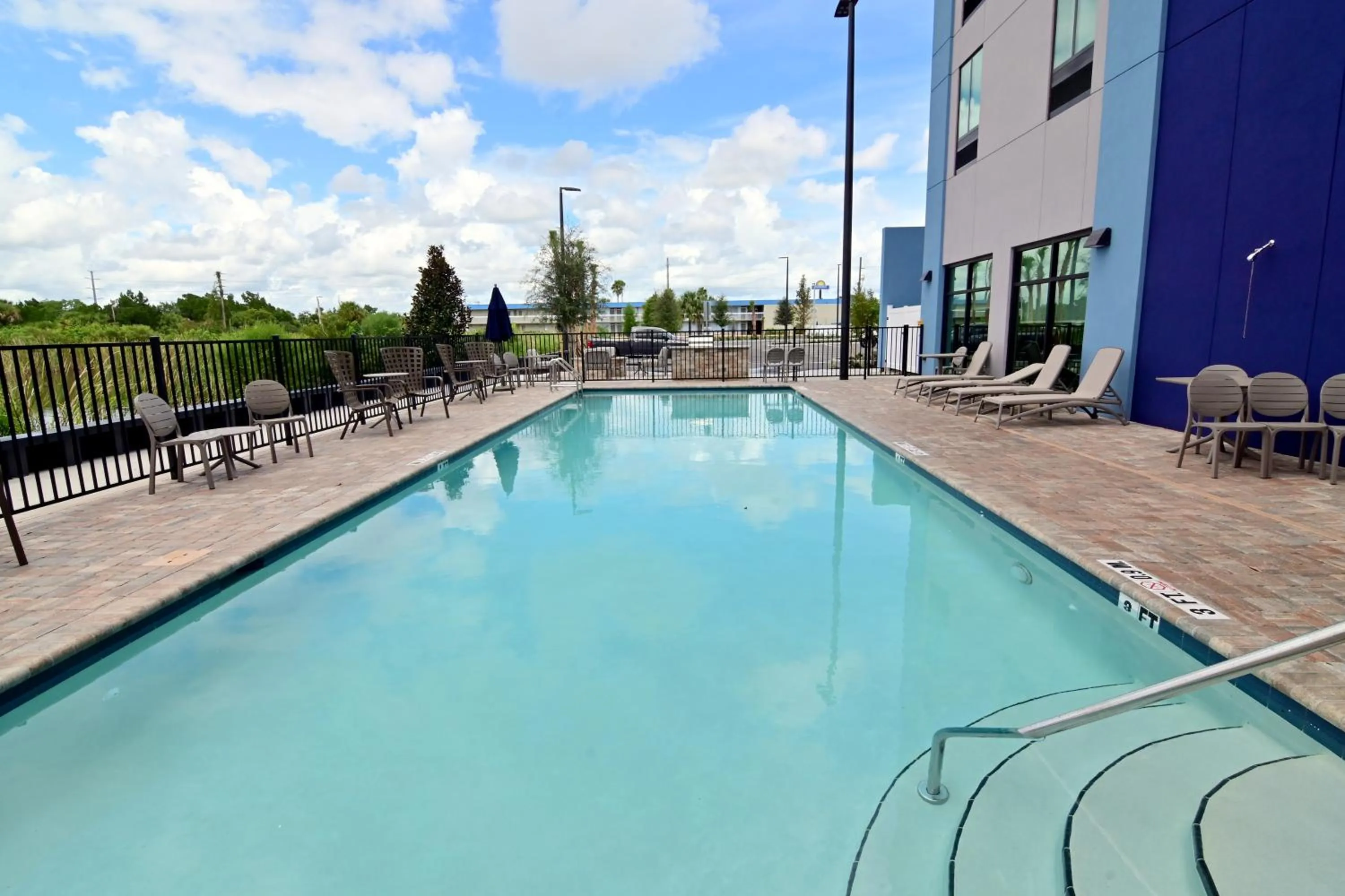 Pool view in Comfort Suites Titusville near Kennedy Space Center