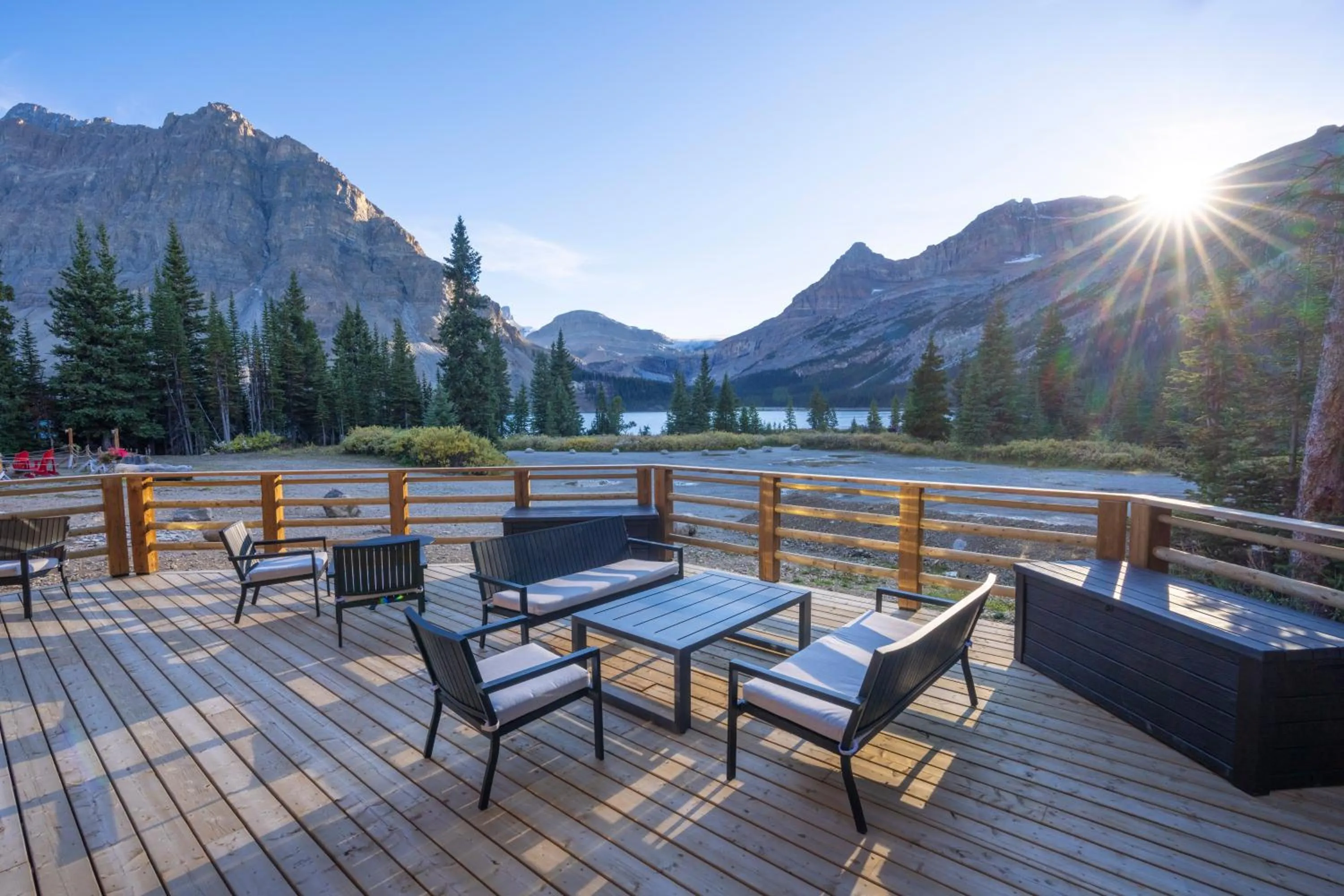 Patio in The Lodge at Bow Lake