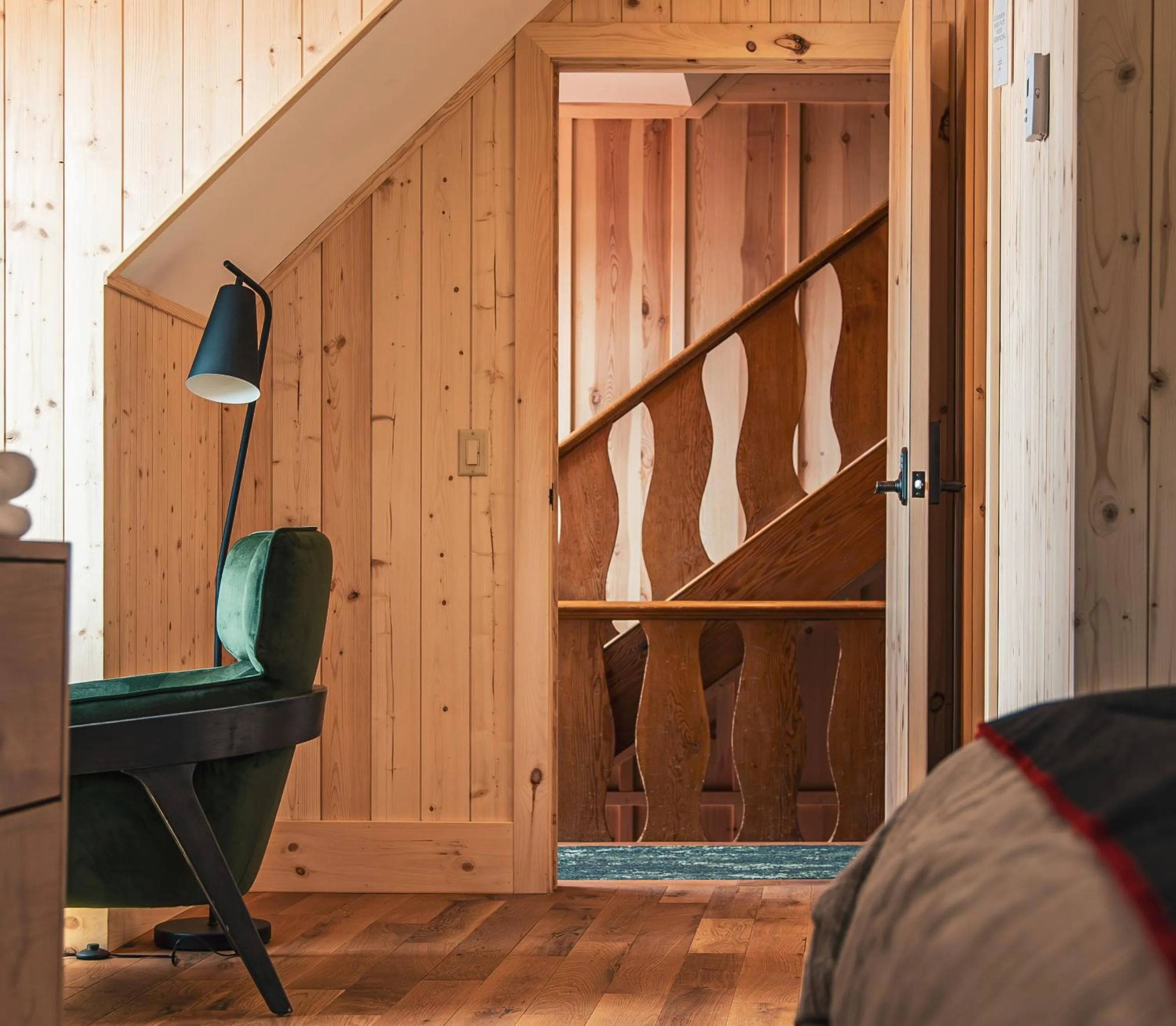 Seating area in The Lodge at Bow Lake