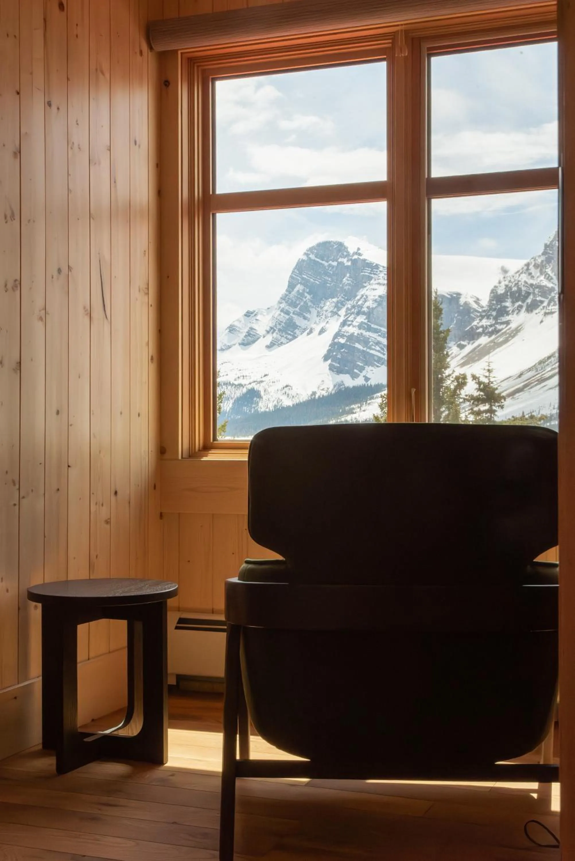 Seating area in The Lodge at Bow Lake