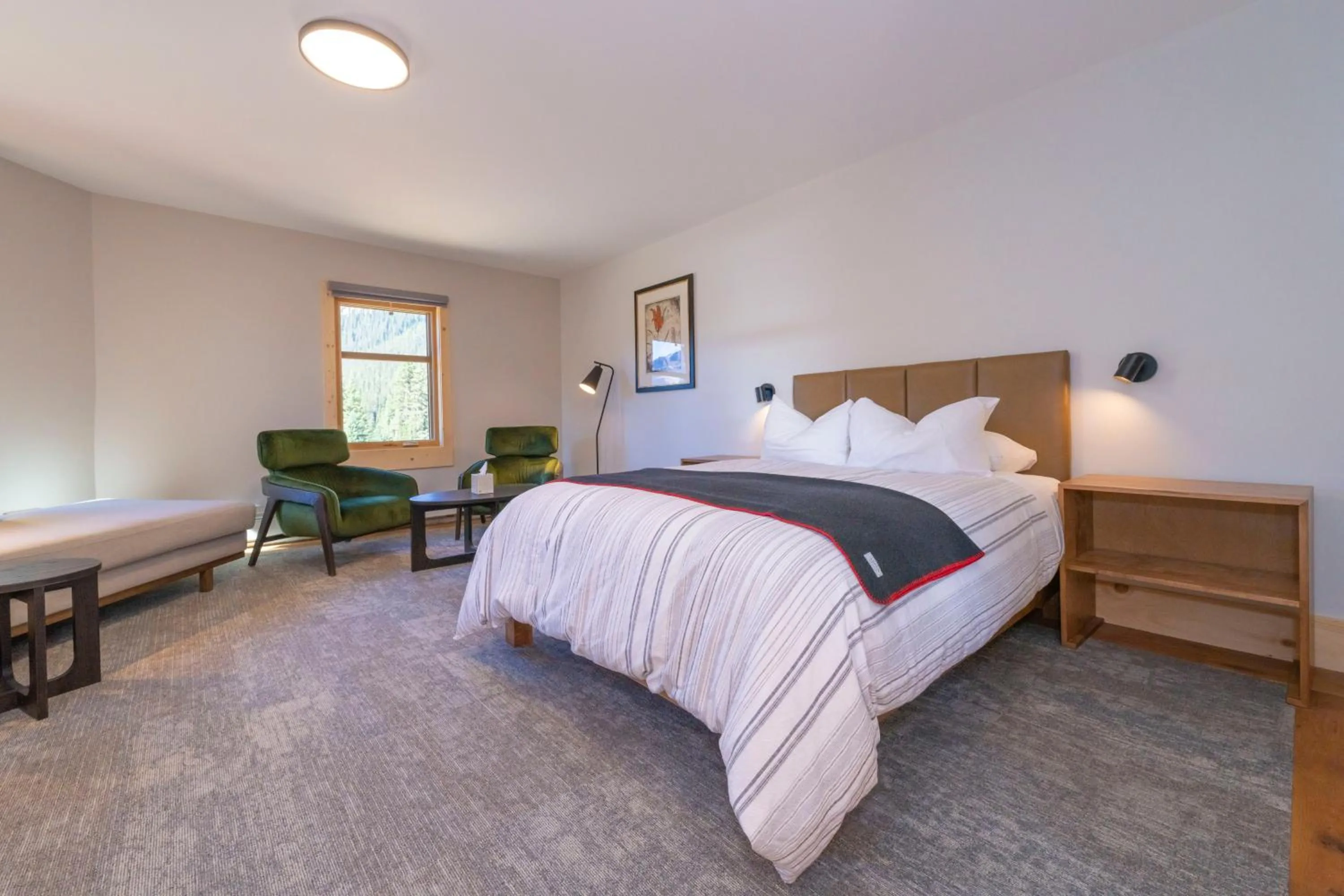 Bed in The Lodge at Bow Lake