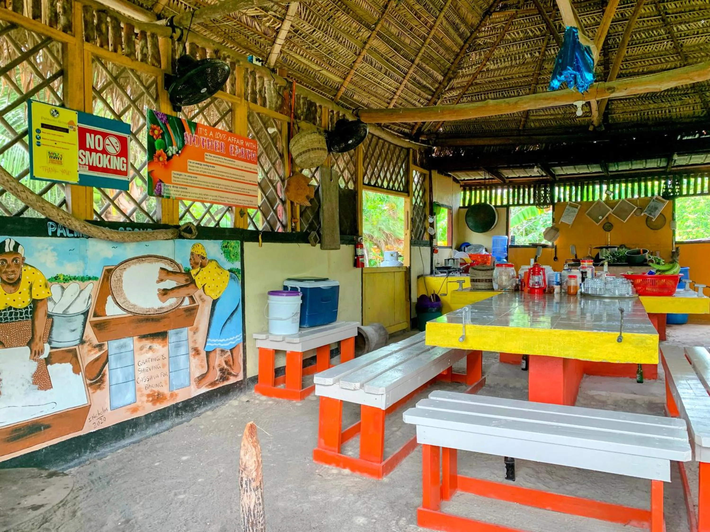 Communal kitchen in Palmento Grove Garifuna Eco-Cultural & Healing Institute