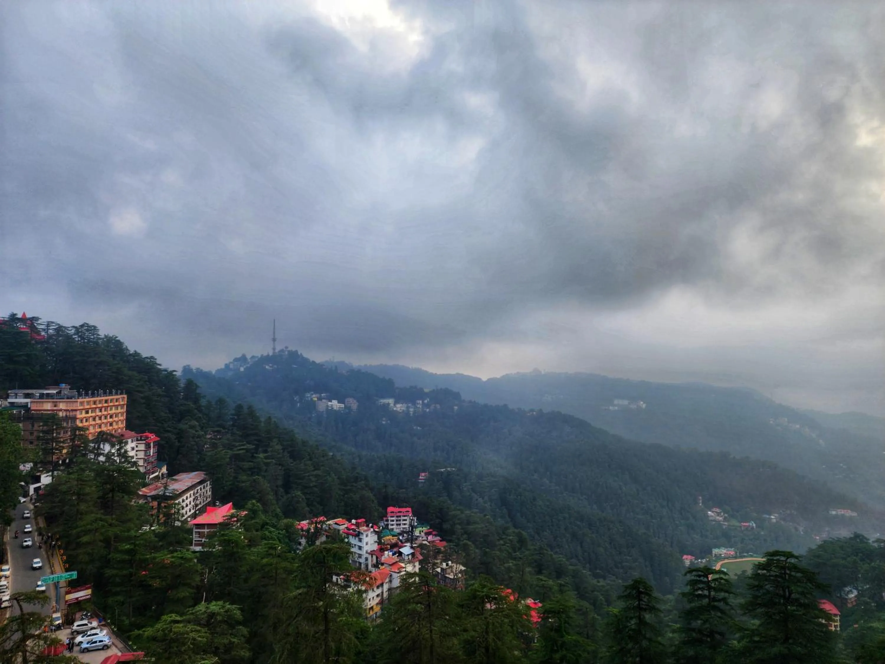 Bird's eye view in Hotel Surya Shimla