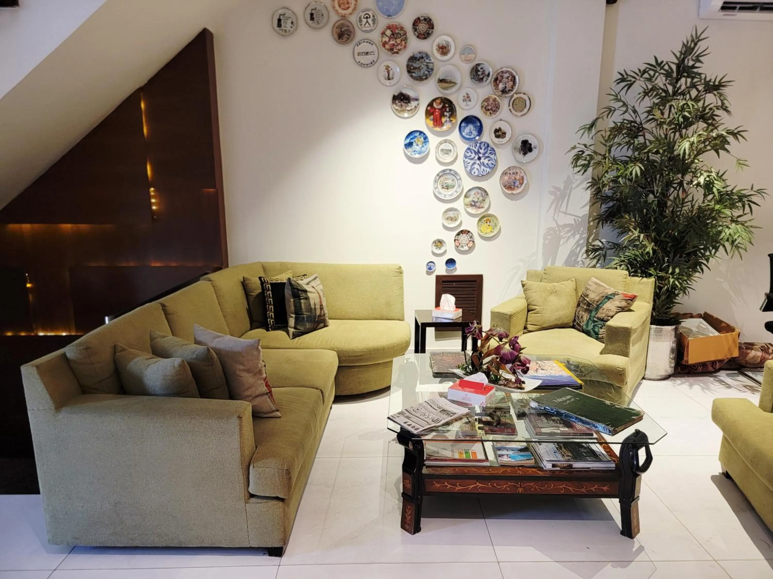 Seating area in Lahore Continental Hotel