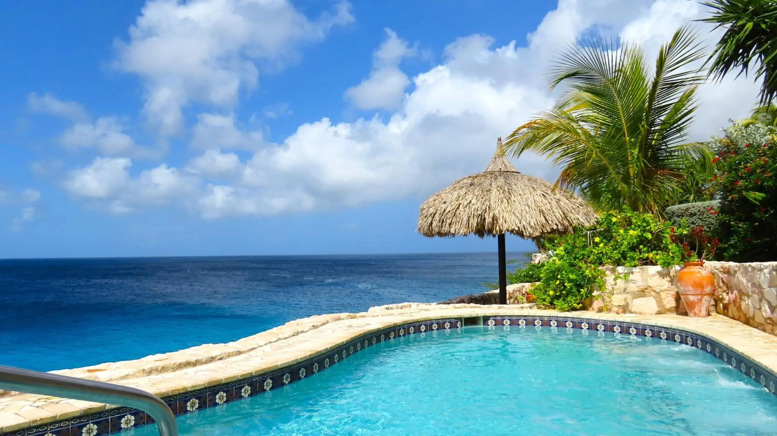 Pool view in Lagun Blou Resort - Curacao Pool view in Lagun Blou Resort - Curacao