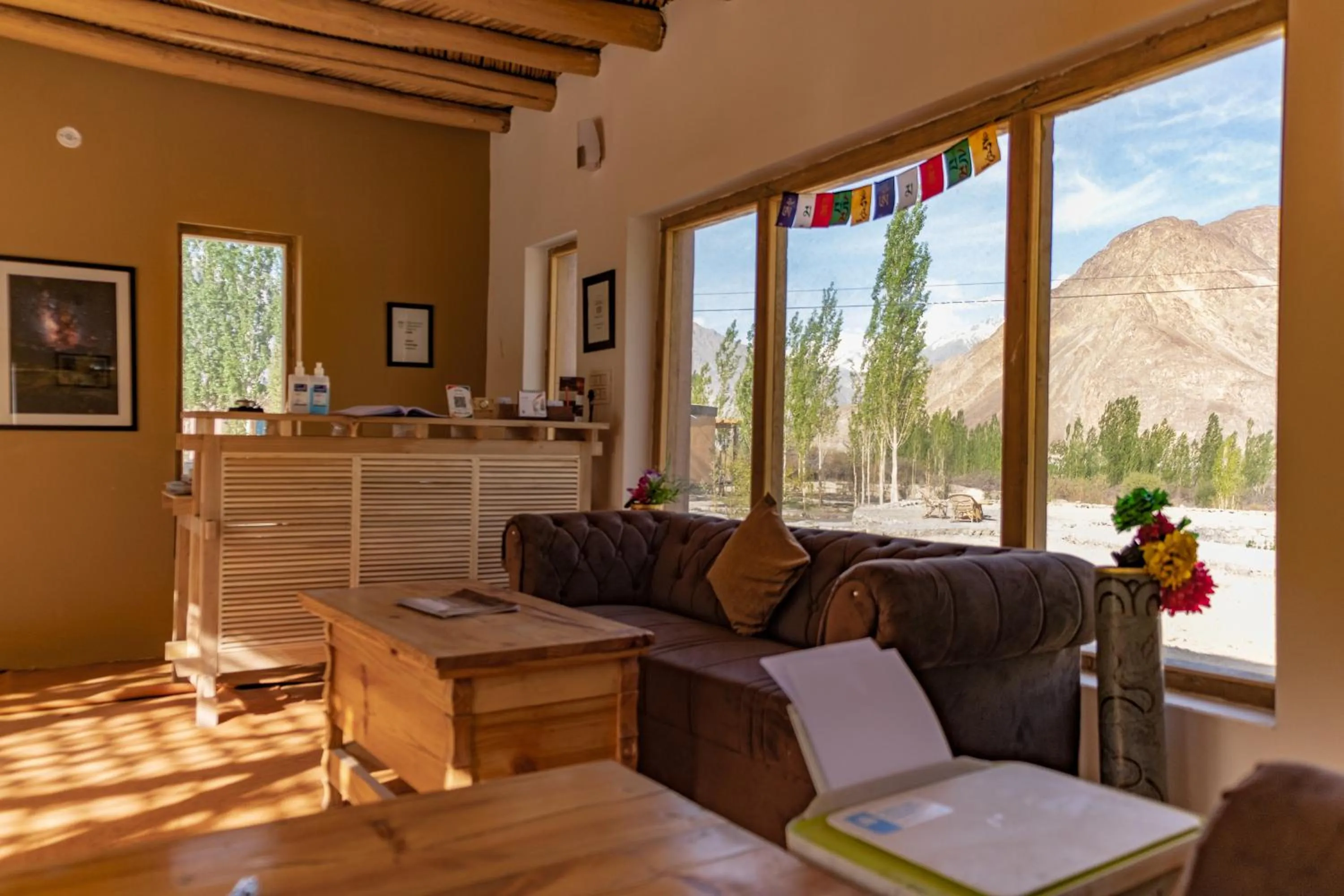 Seating area in Nubra Ecolodge