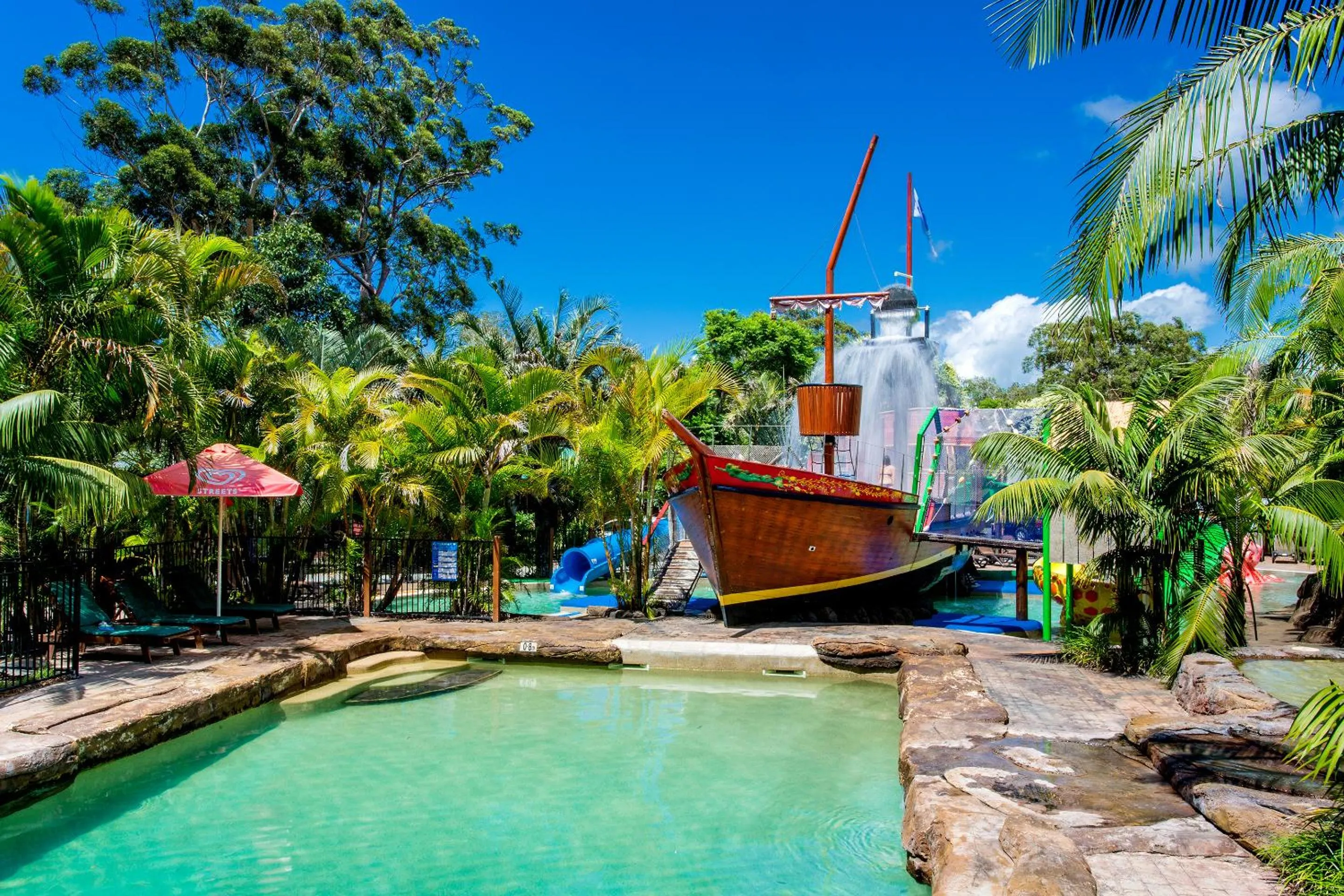 Aqua park in NRMA South West Rocks Holiday Park