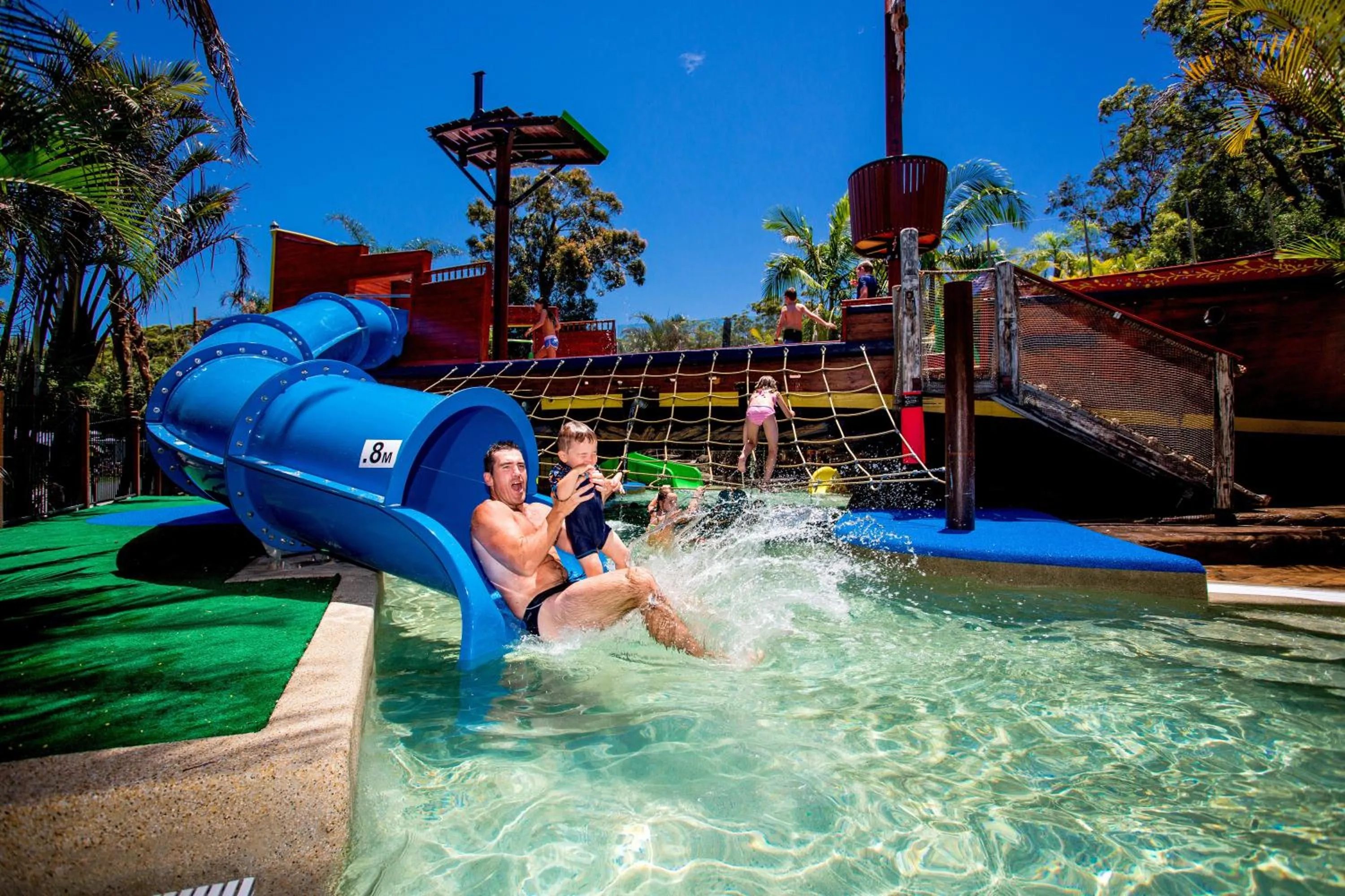 Aqua park in NRMA South West Rocks Holiday Park
