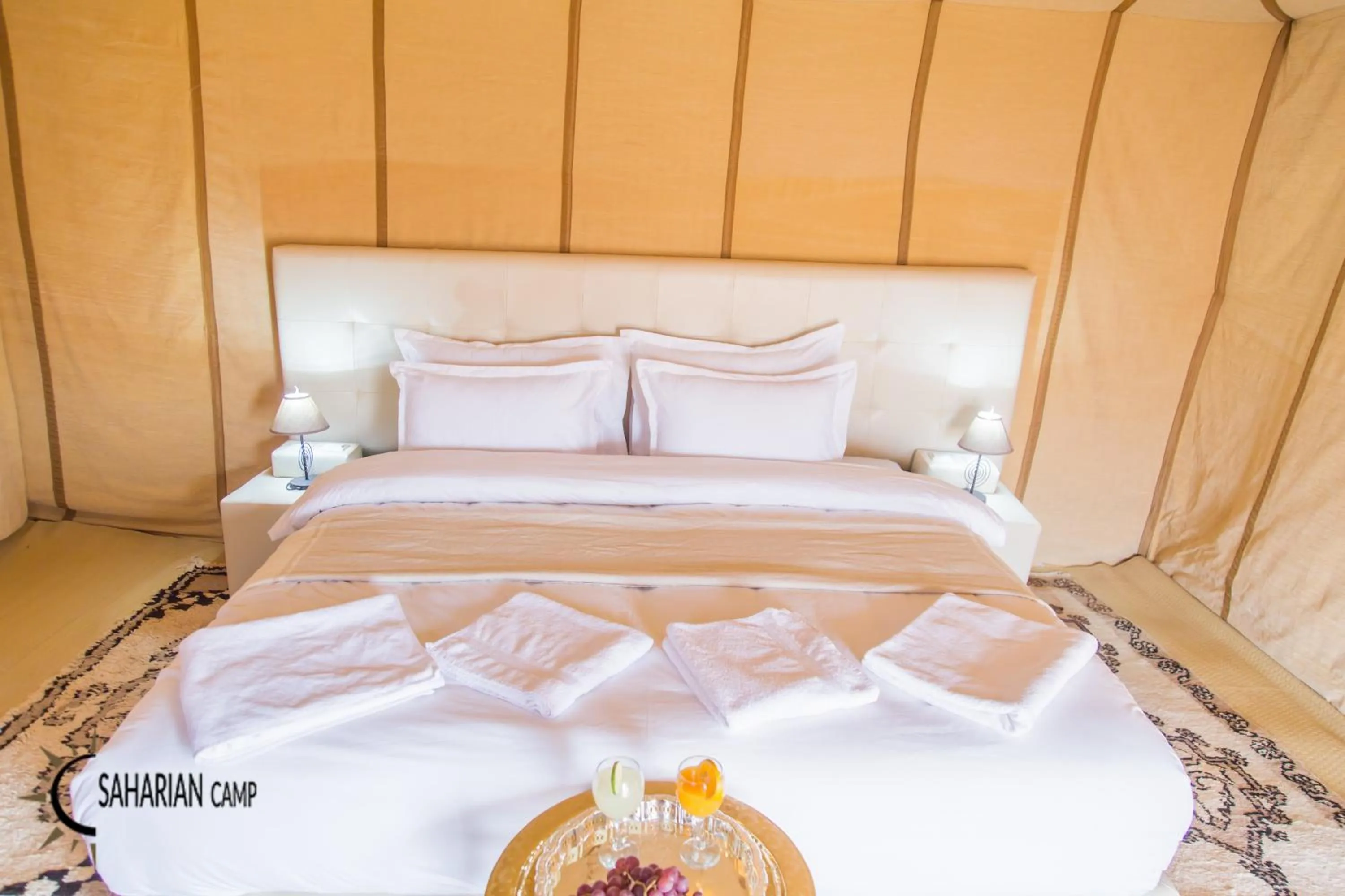 Bedroom, Bed in Merzouga Luxury Camp