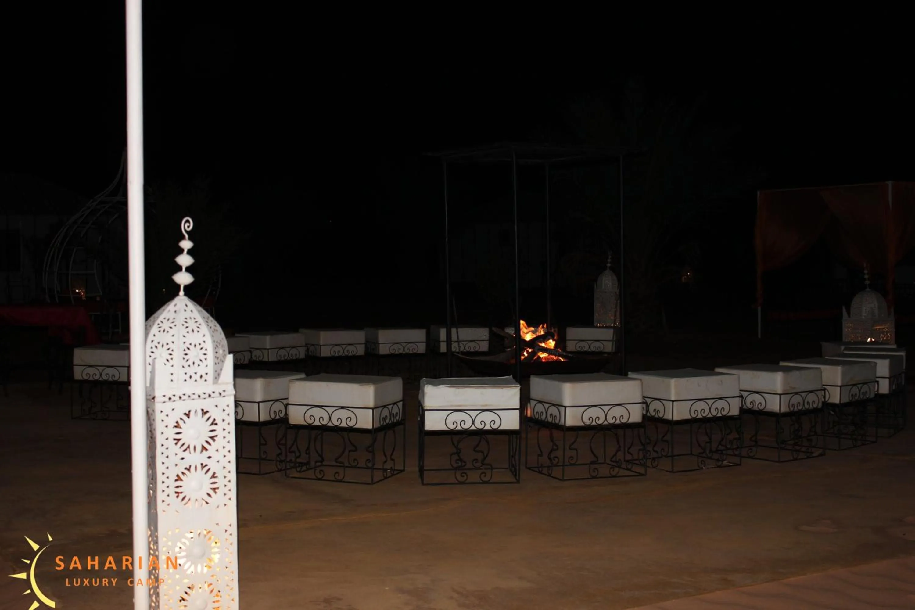 fireplace in Merzouga Luxury Camp