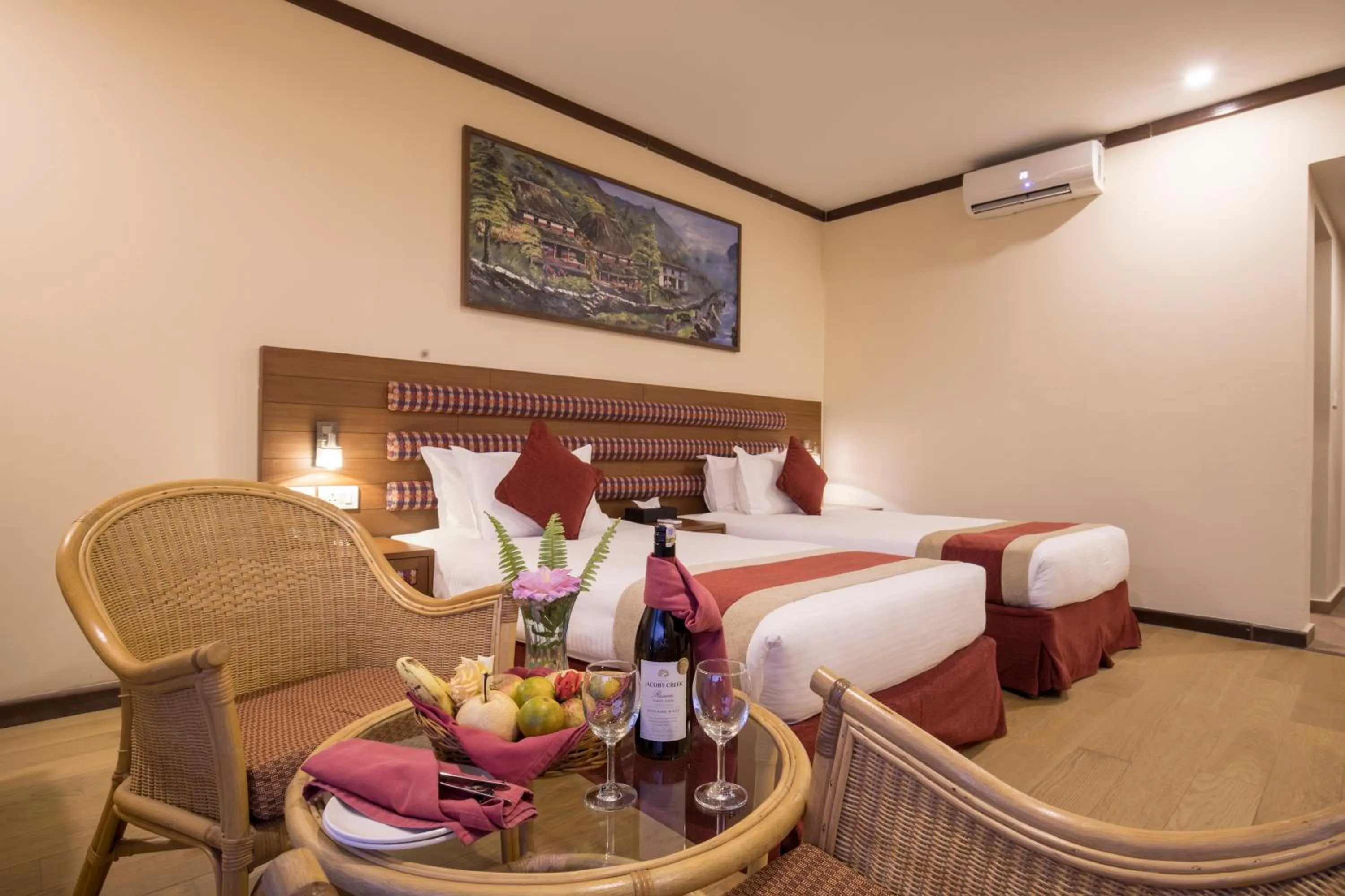 Bed in Rupakot Resort