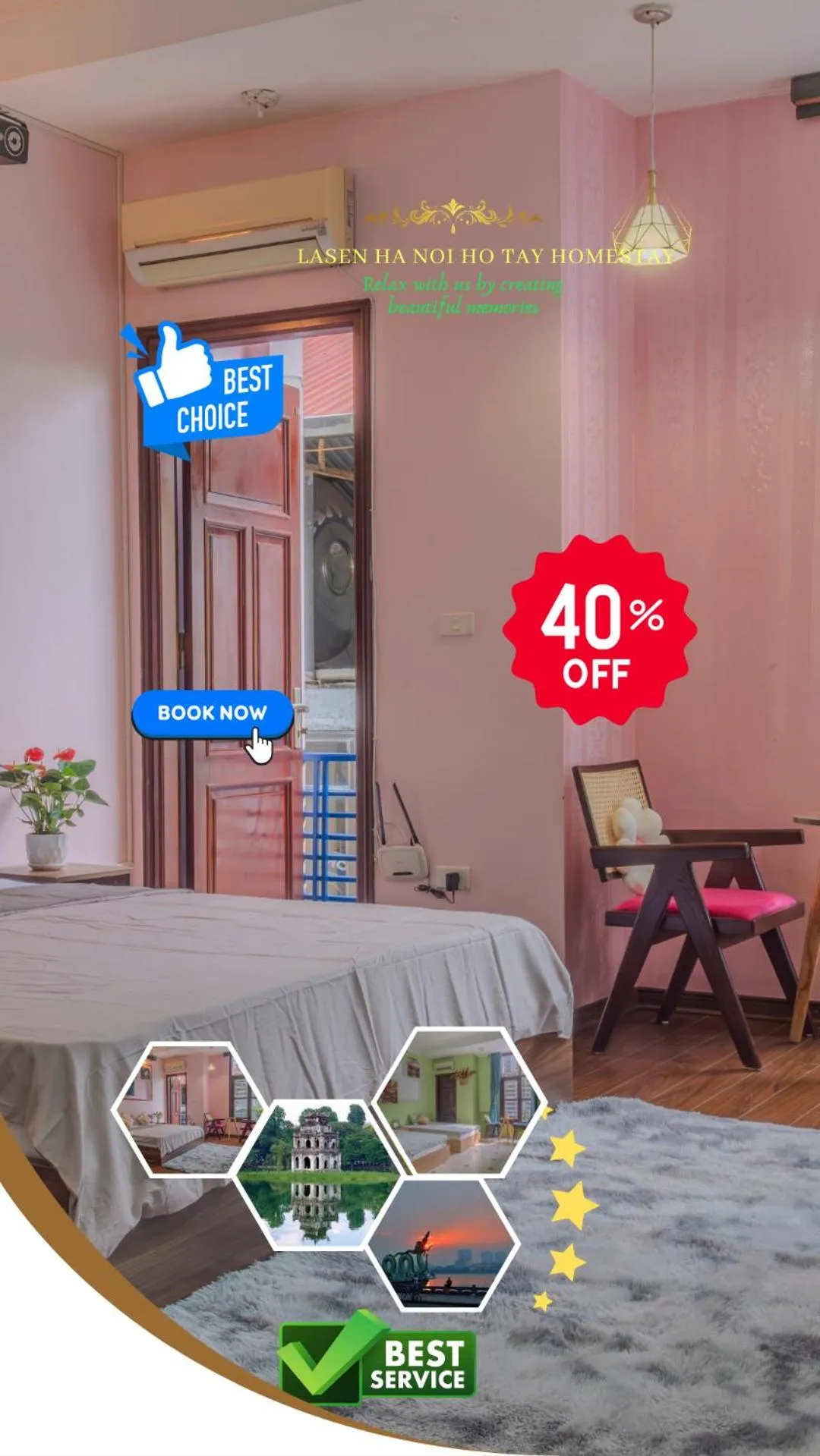 Bedroom in La Sen Westlake Tay Ho Homestay