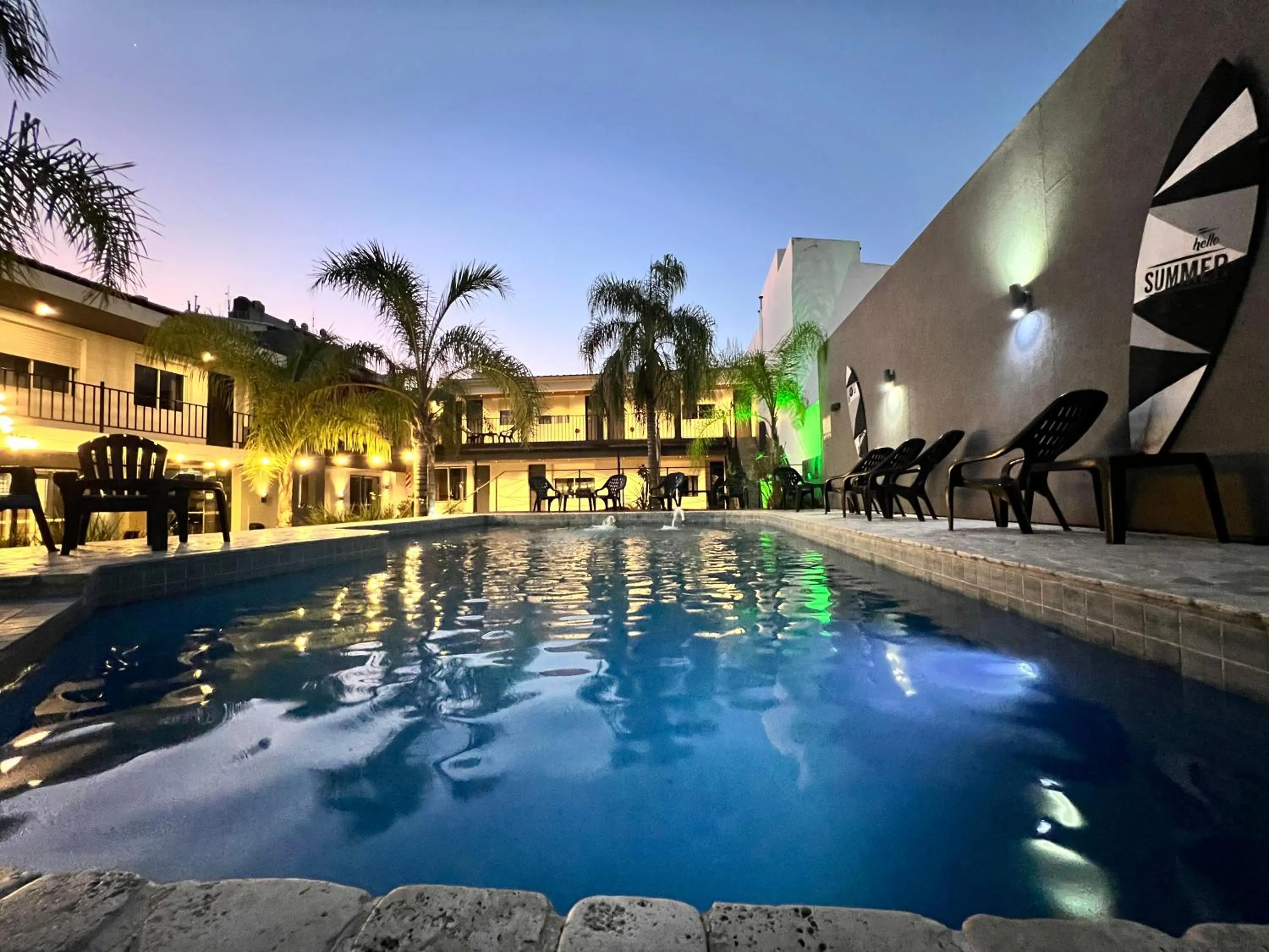 Pool view in Hotel Posada del Ángel