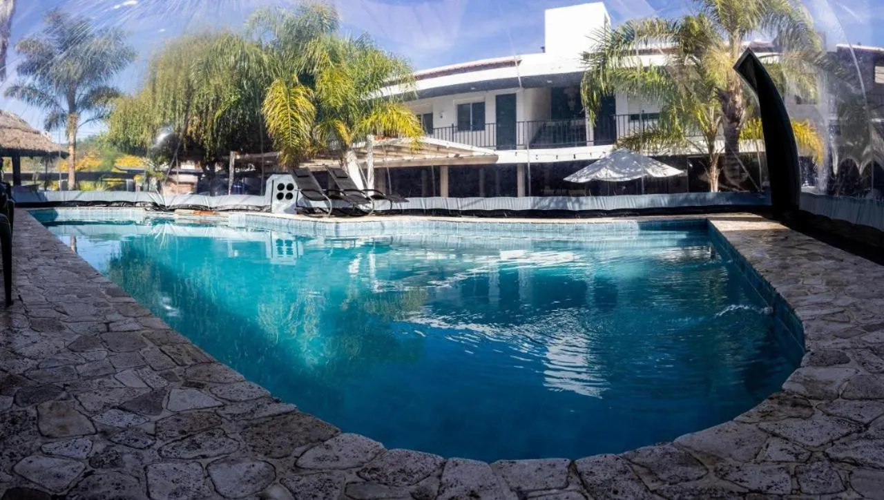 Pool view in Hotel Posada del Ángel