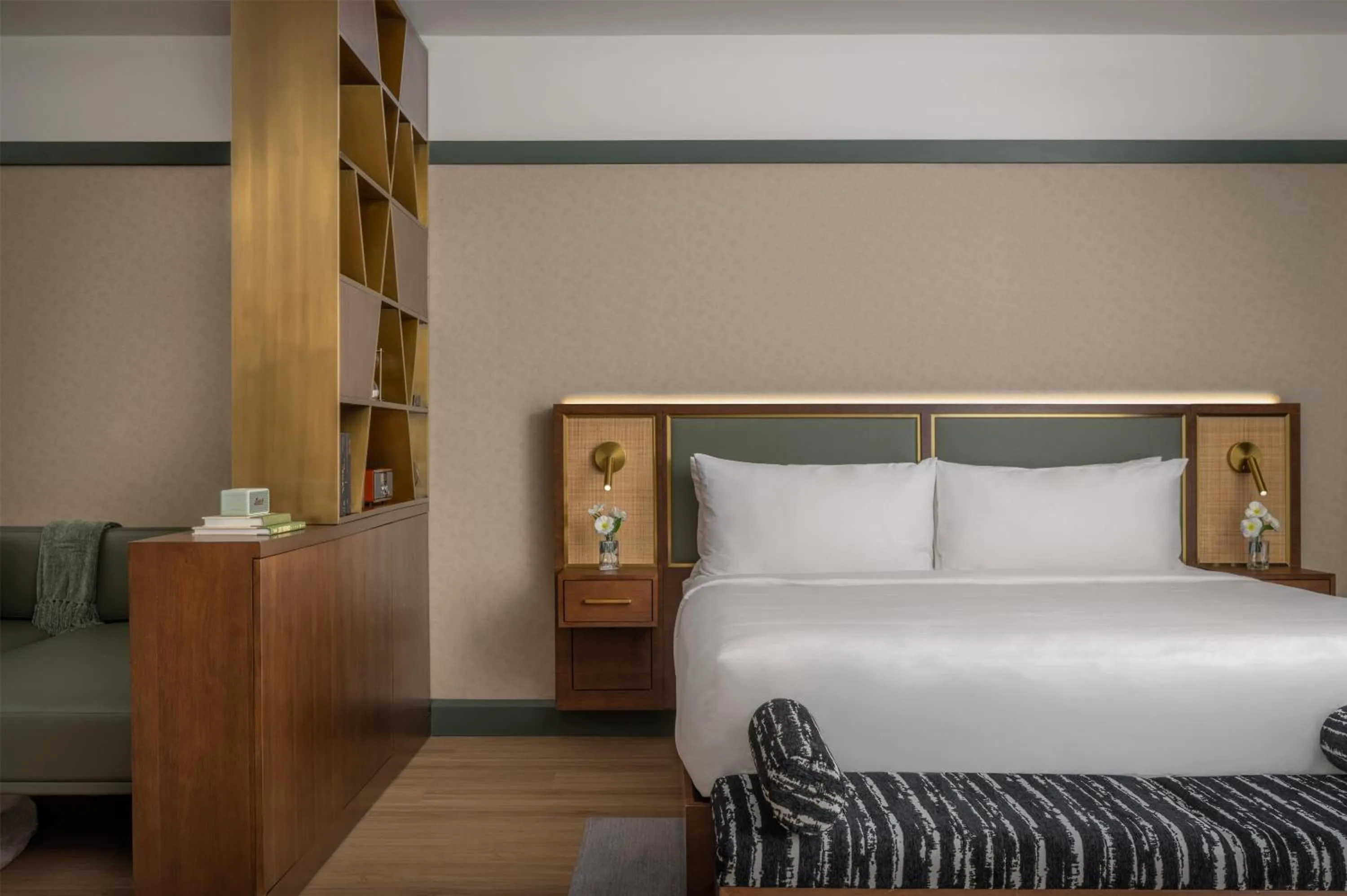 Bed in The Printing House Hotel, Tapestry Collection By Hilton