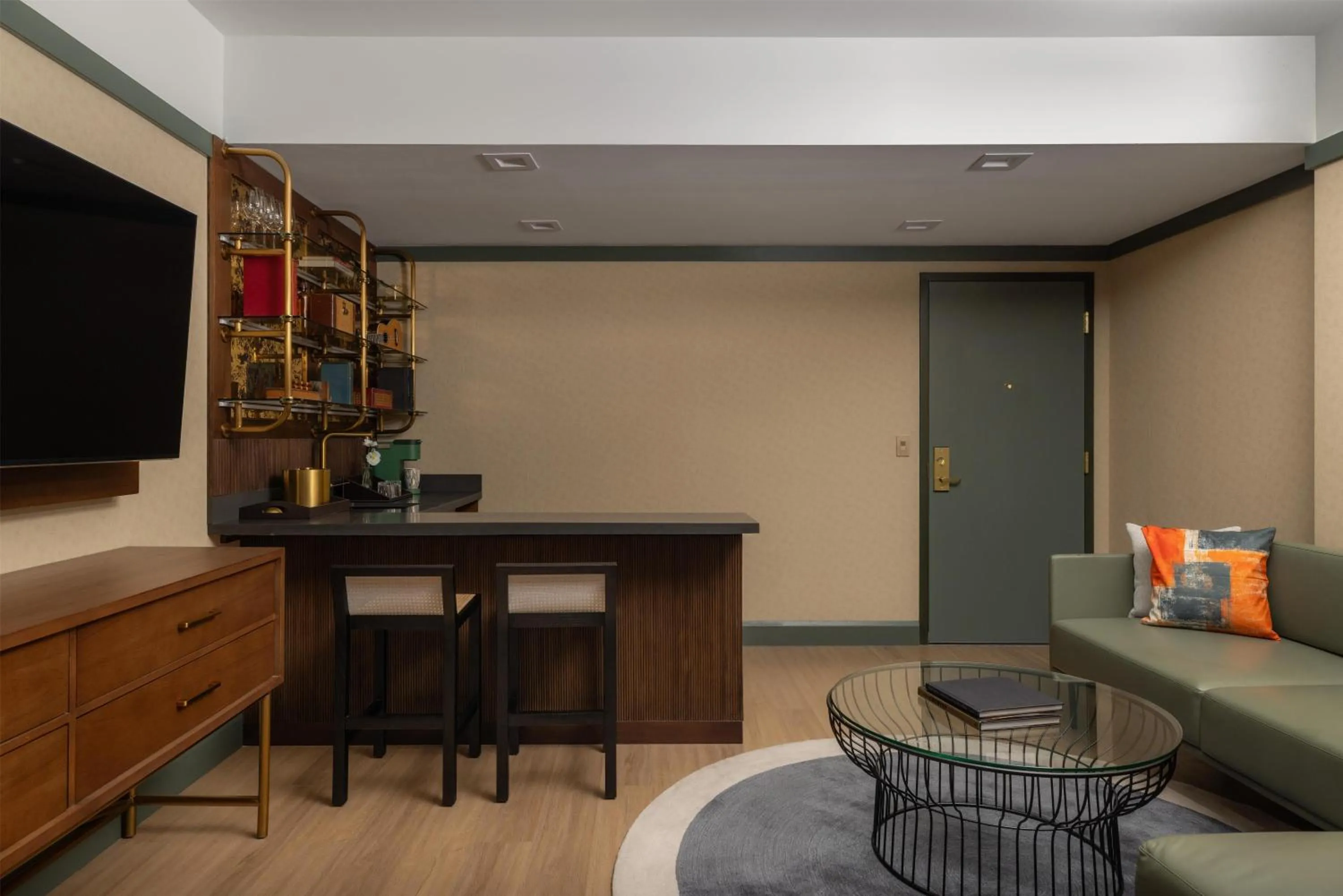 Living room in The Printing House Hotel, Tapestry Collection By Hilton