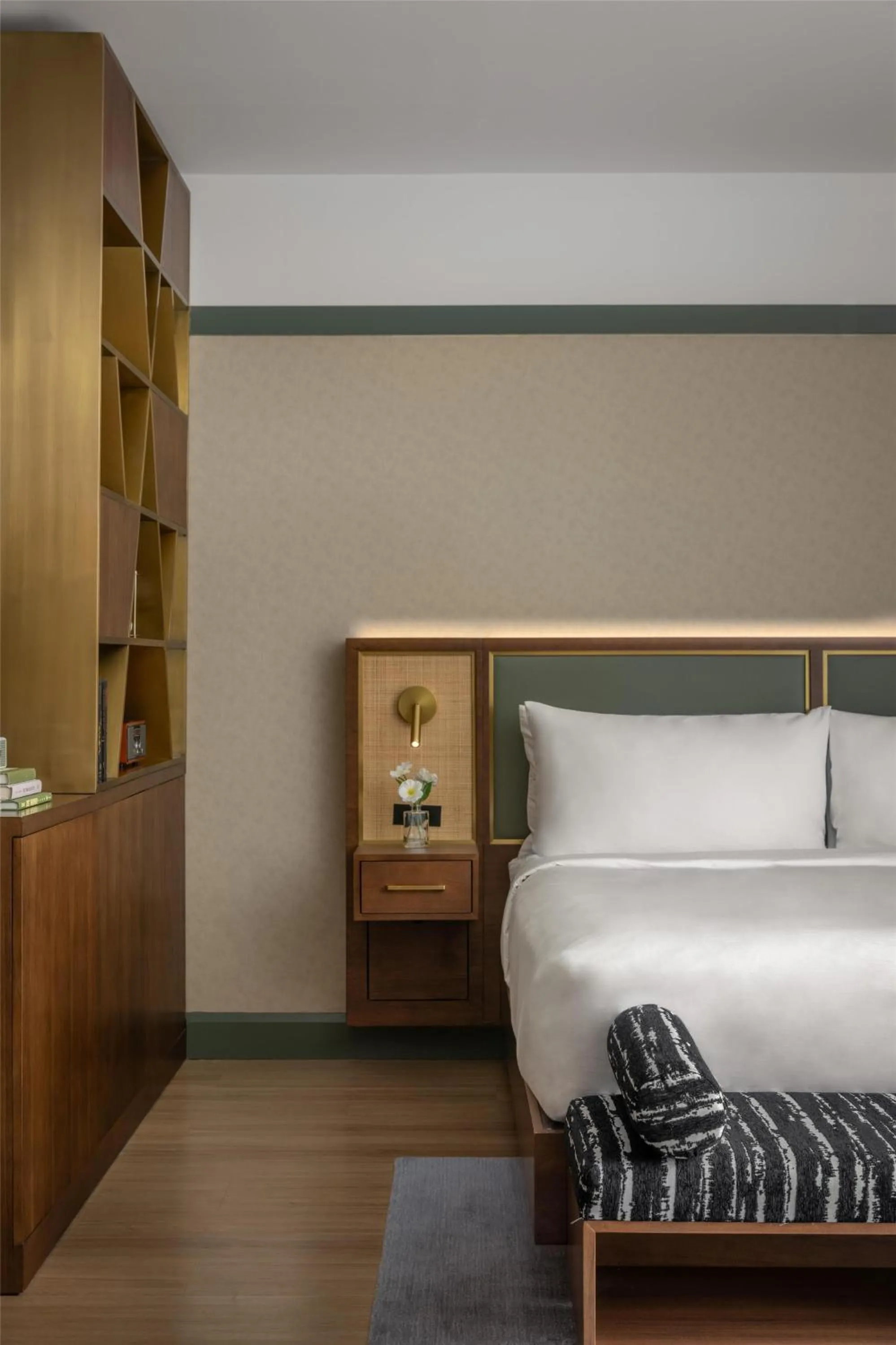 Bed in The Printing House Hotel, Tapestry Collection By Hilton