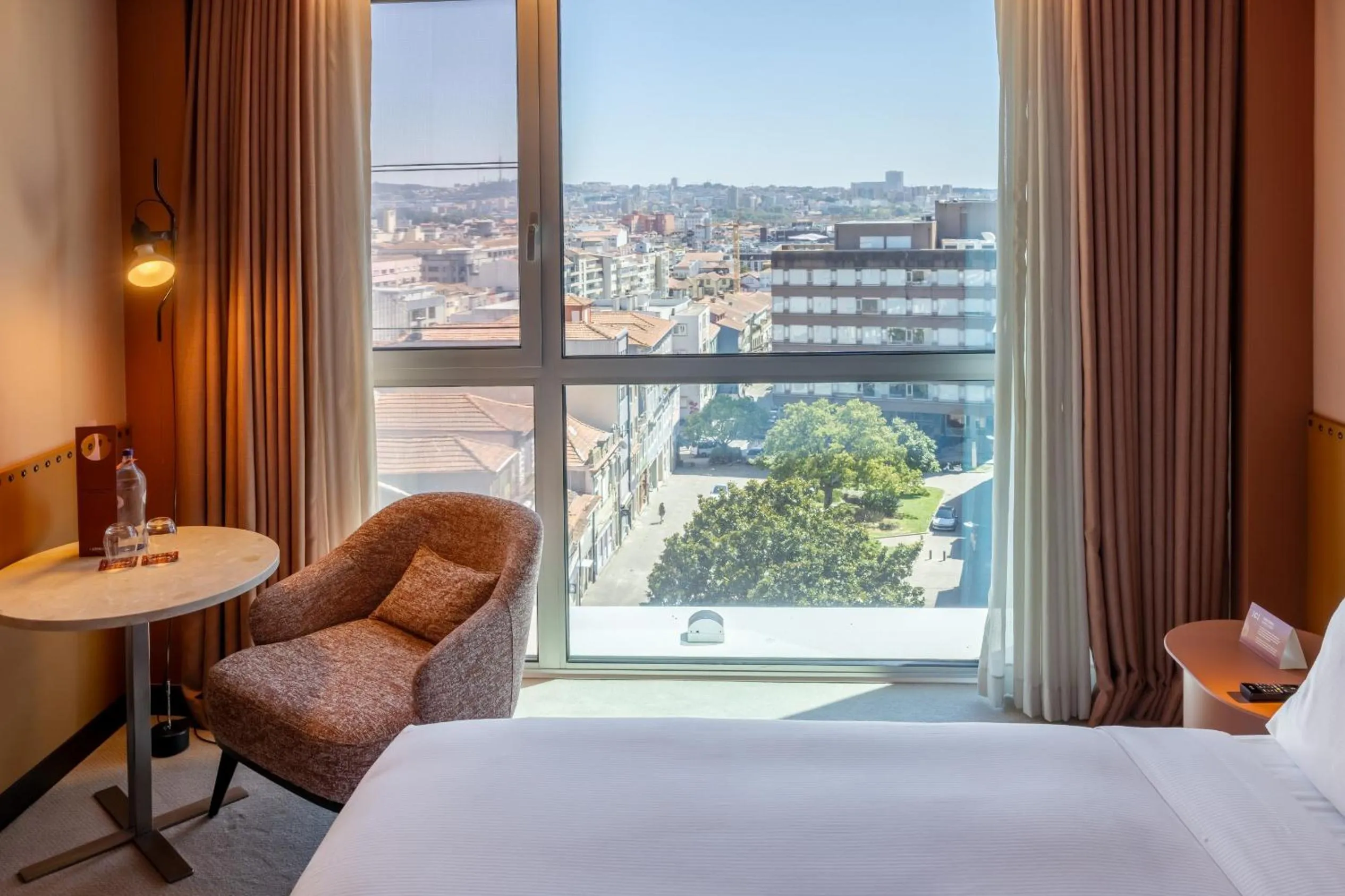View (from property/room), Bed in Cenica Porto Hotel, Curio Collection By Hilton