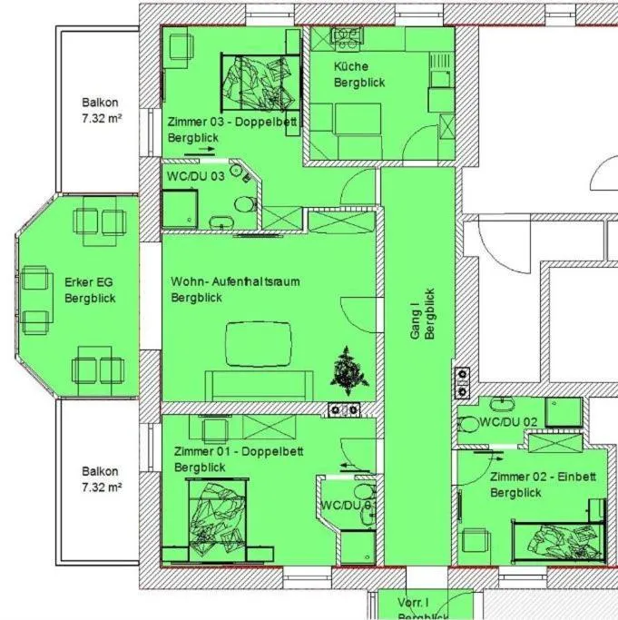 Floor plan in Haus Arnold - Privatzimmer und Ferienwohnungen