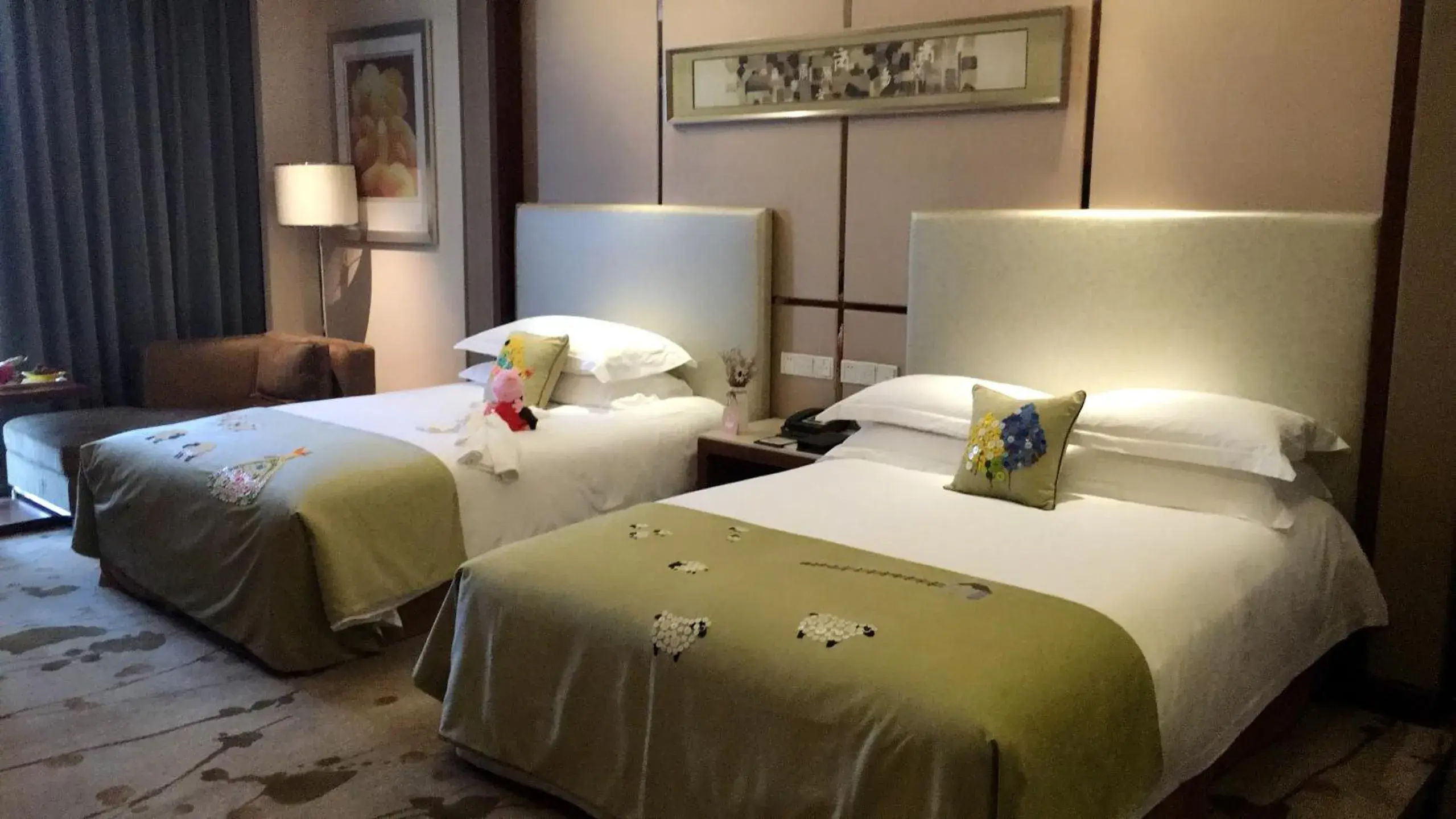 River view, Bed in Yiwu Shangcheng Hotel River view, Bed in Yiwu Shangcheng Hotel