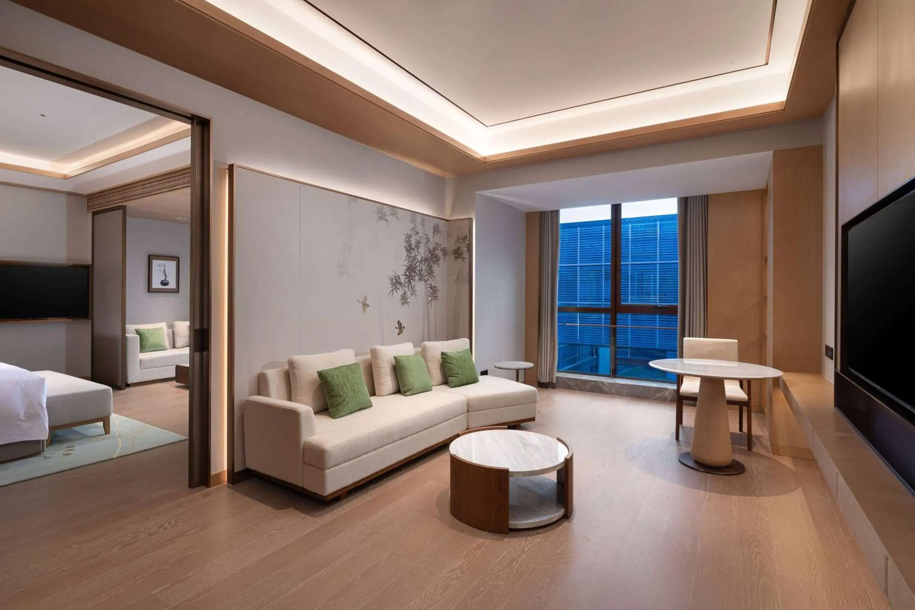 Photo of the whole room, Bed in Wyndham Grand Xinchang Downtown Photo of the whole room, Bed in Wyndham Grand Xinchang Downtown