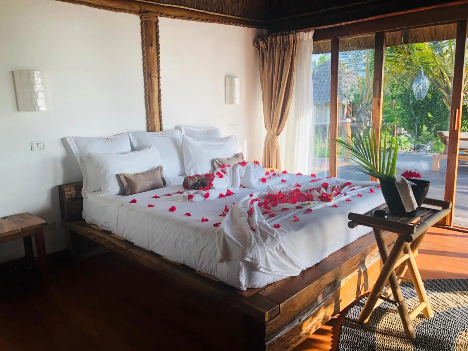 Patio, Bed in Fruit & Spice Wellness Resort Zanzibar