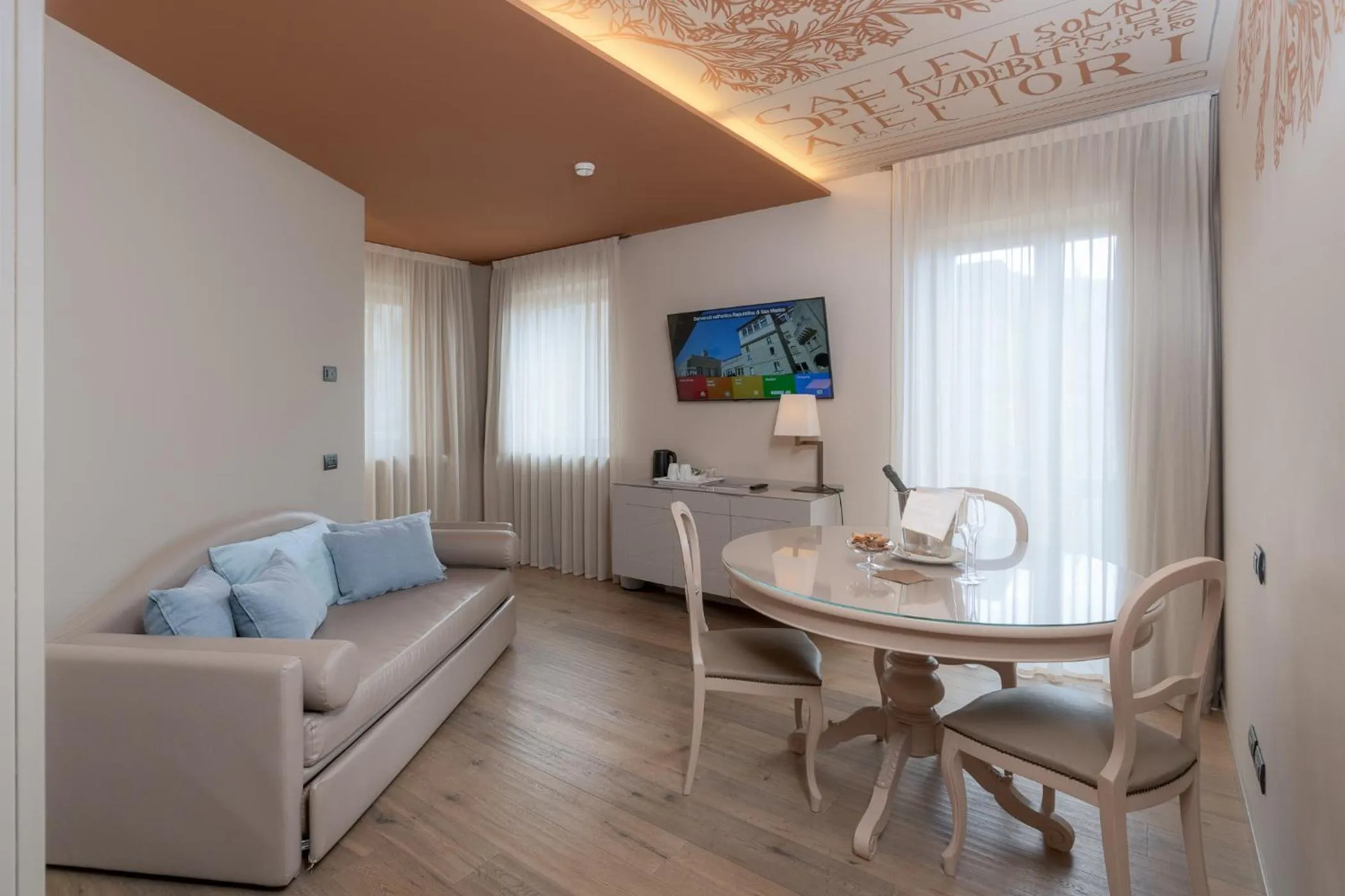Living room in Titano Suites
