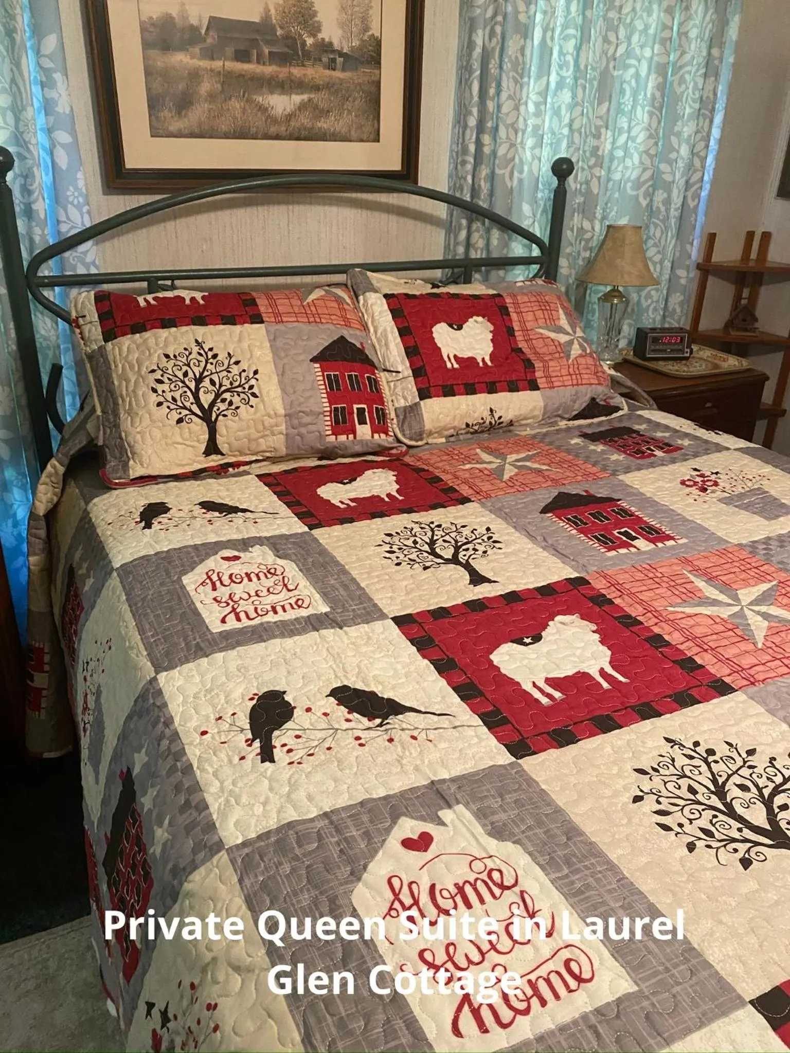 Bed in Wolf Creek Farm B&B and Motorcycle Manor at Wolf Creek Farm, LLC