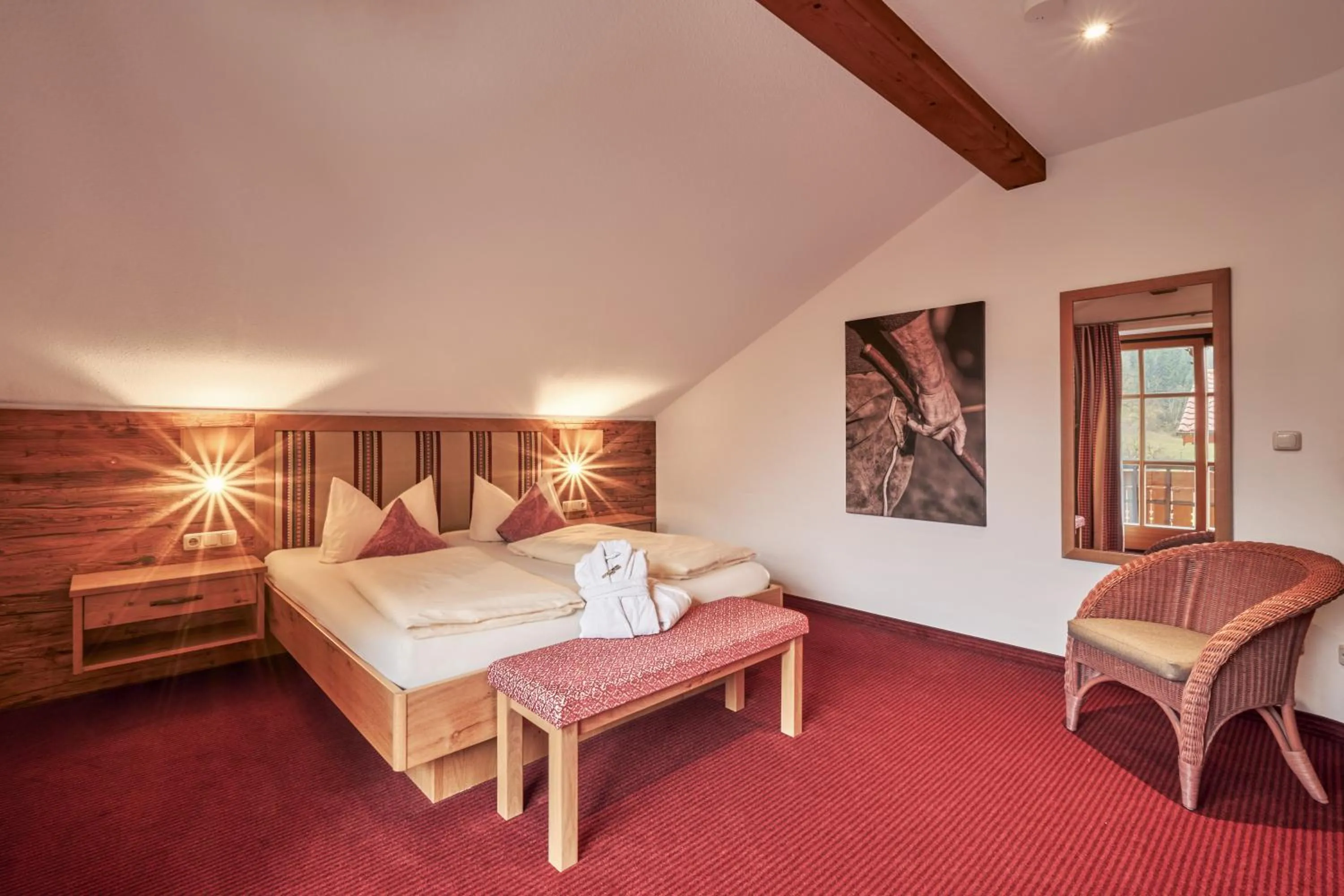 Bedroom, Bed in Landhotel Berghof