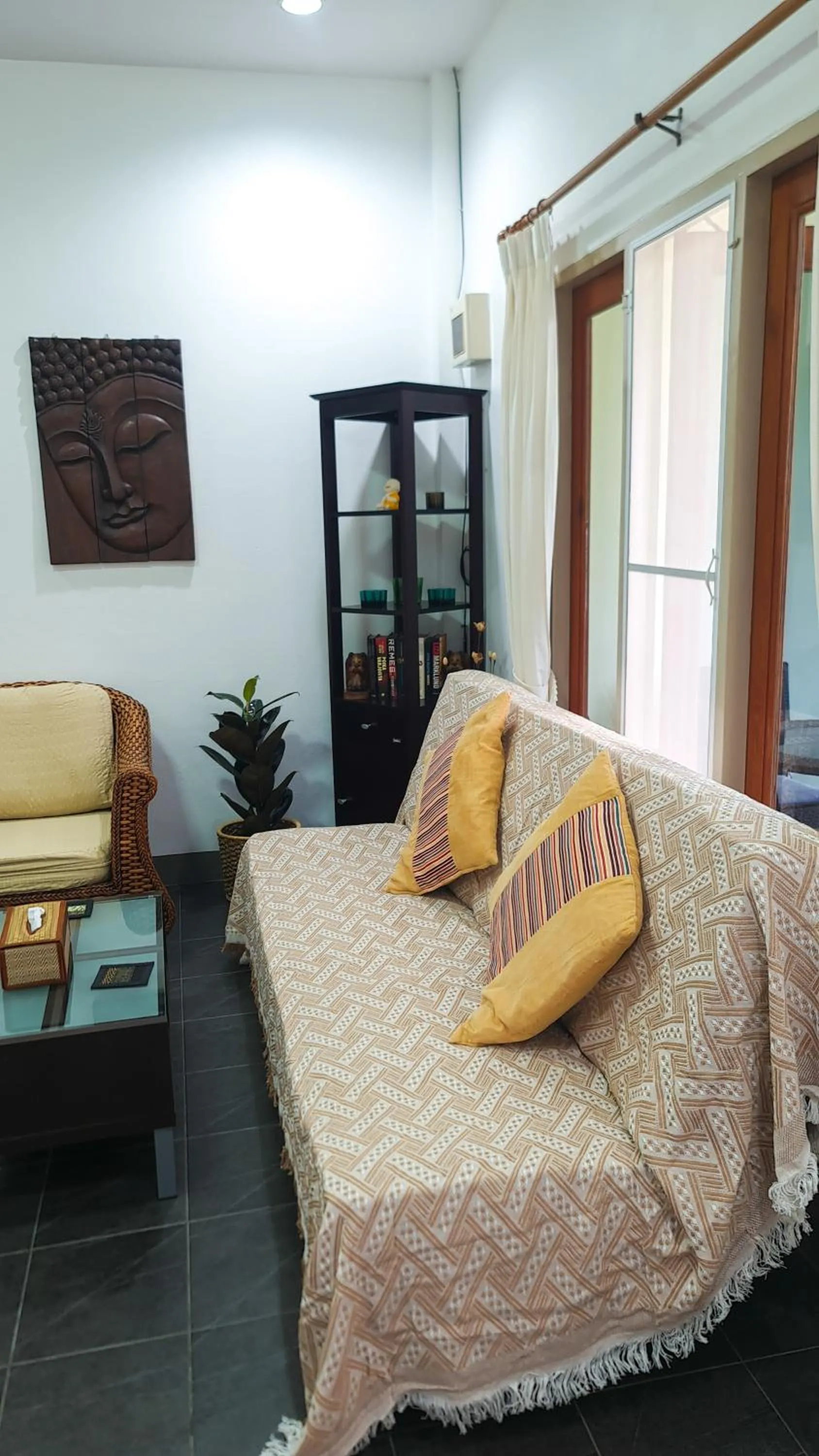 Living room, Bed in 1 Bedroom House With Pool In Central Location