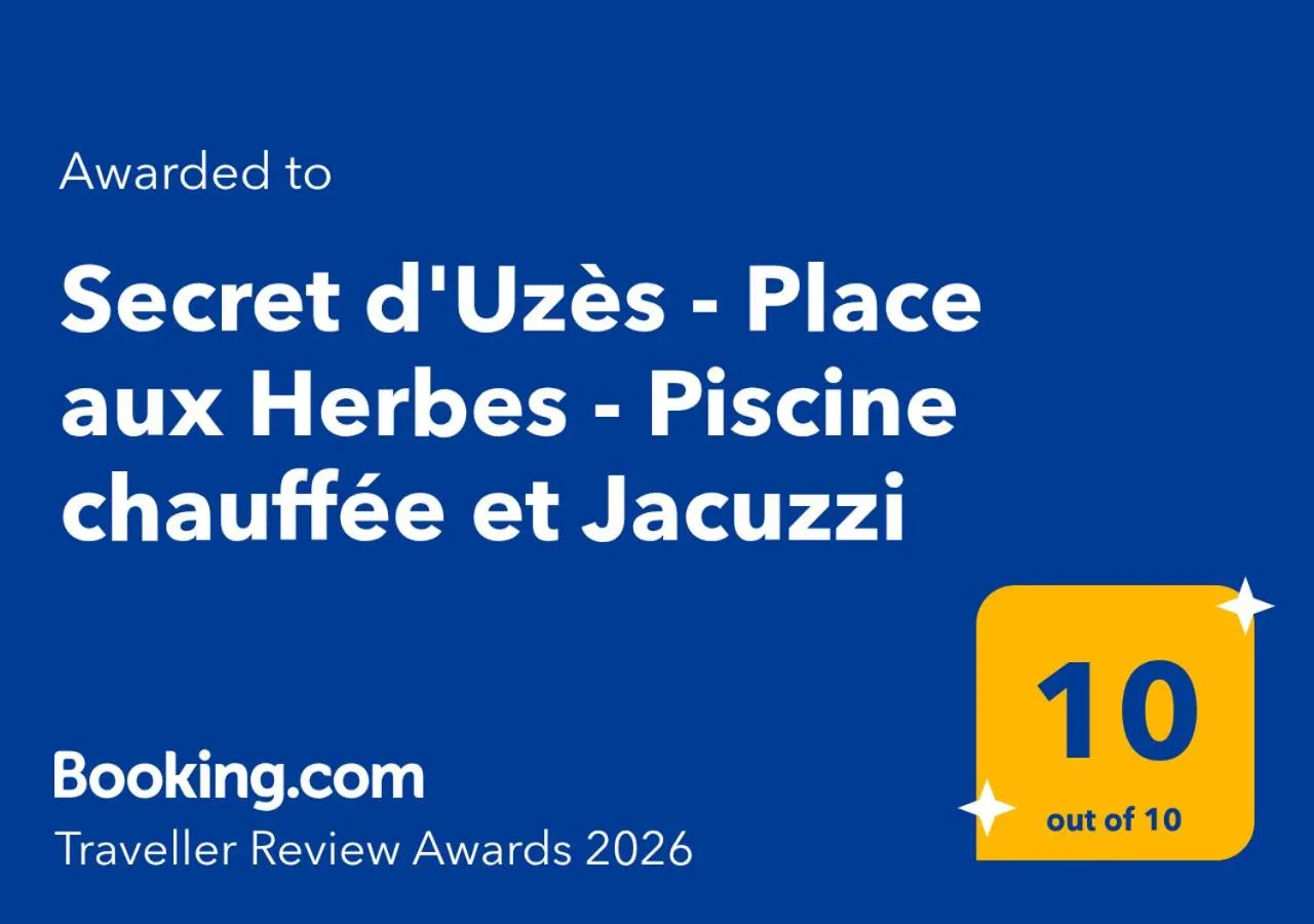 Logo/Certificate/Sign in Secret d'Uzès - Place aux Herbes - Piscine chauffée et Jacuzzi