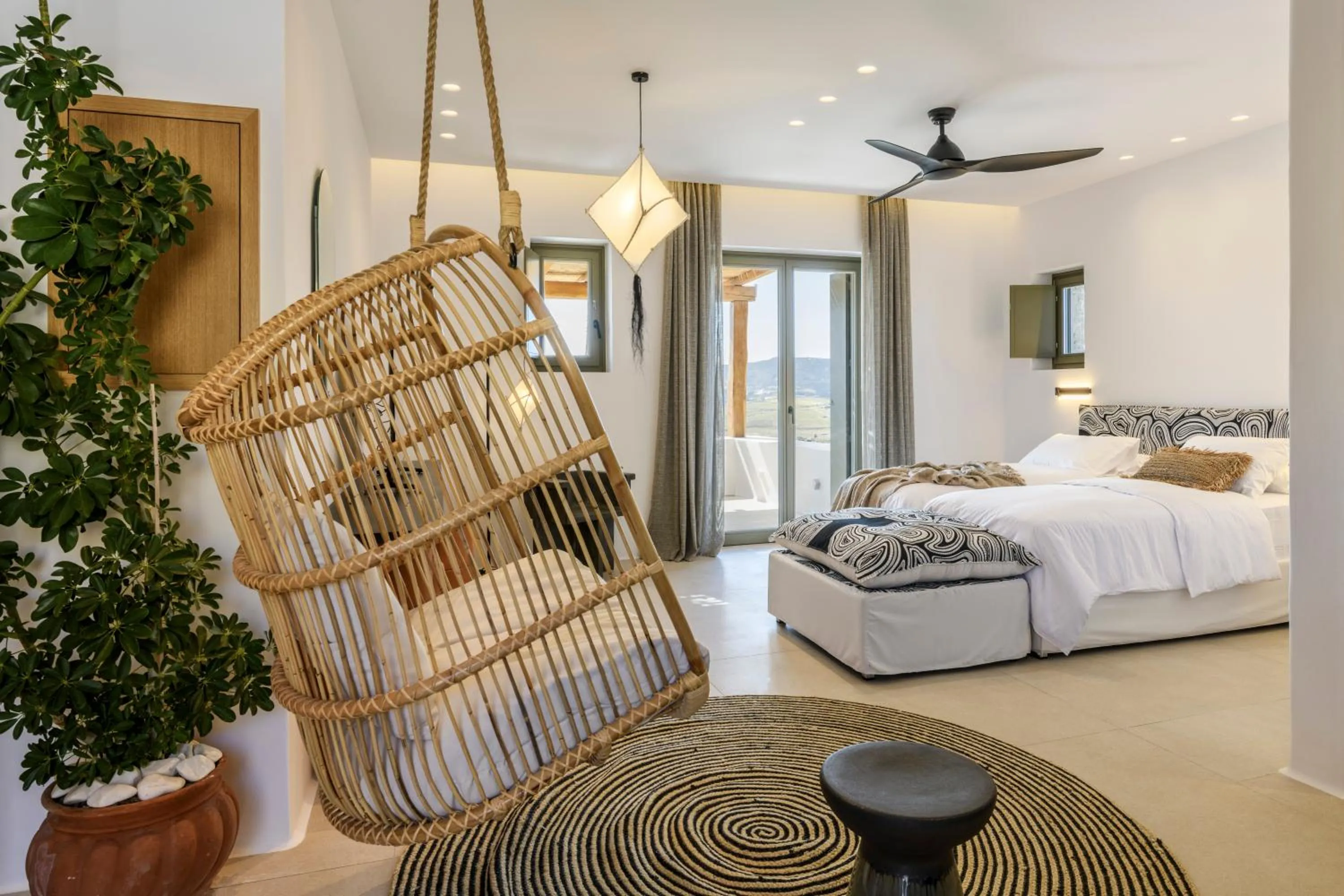 Bed in Nasta Suites & Villas Intentional Living Mykonos