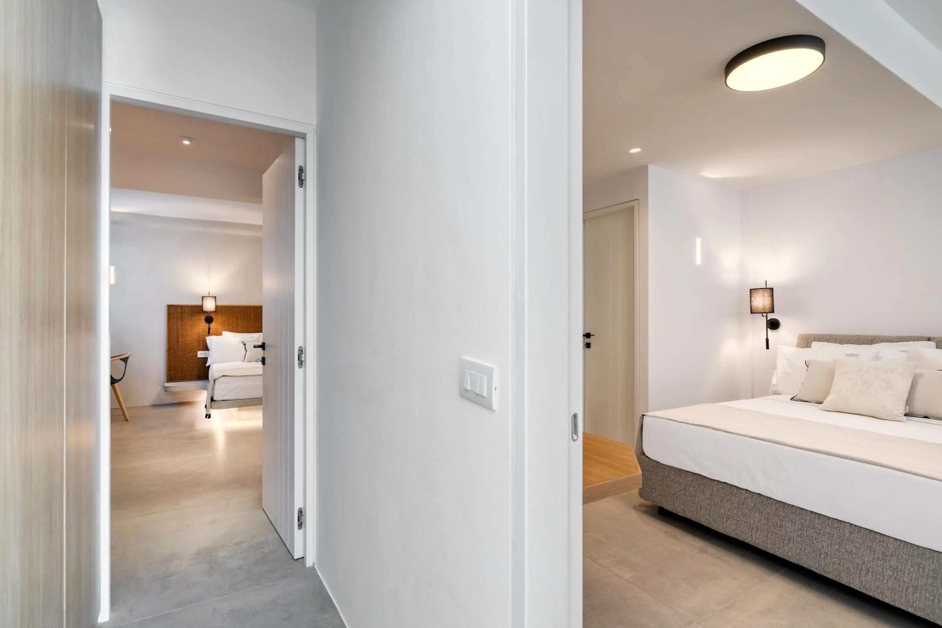 Bed in Nasta Suites & Villas Intentional Living Mykonos