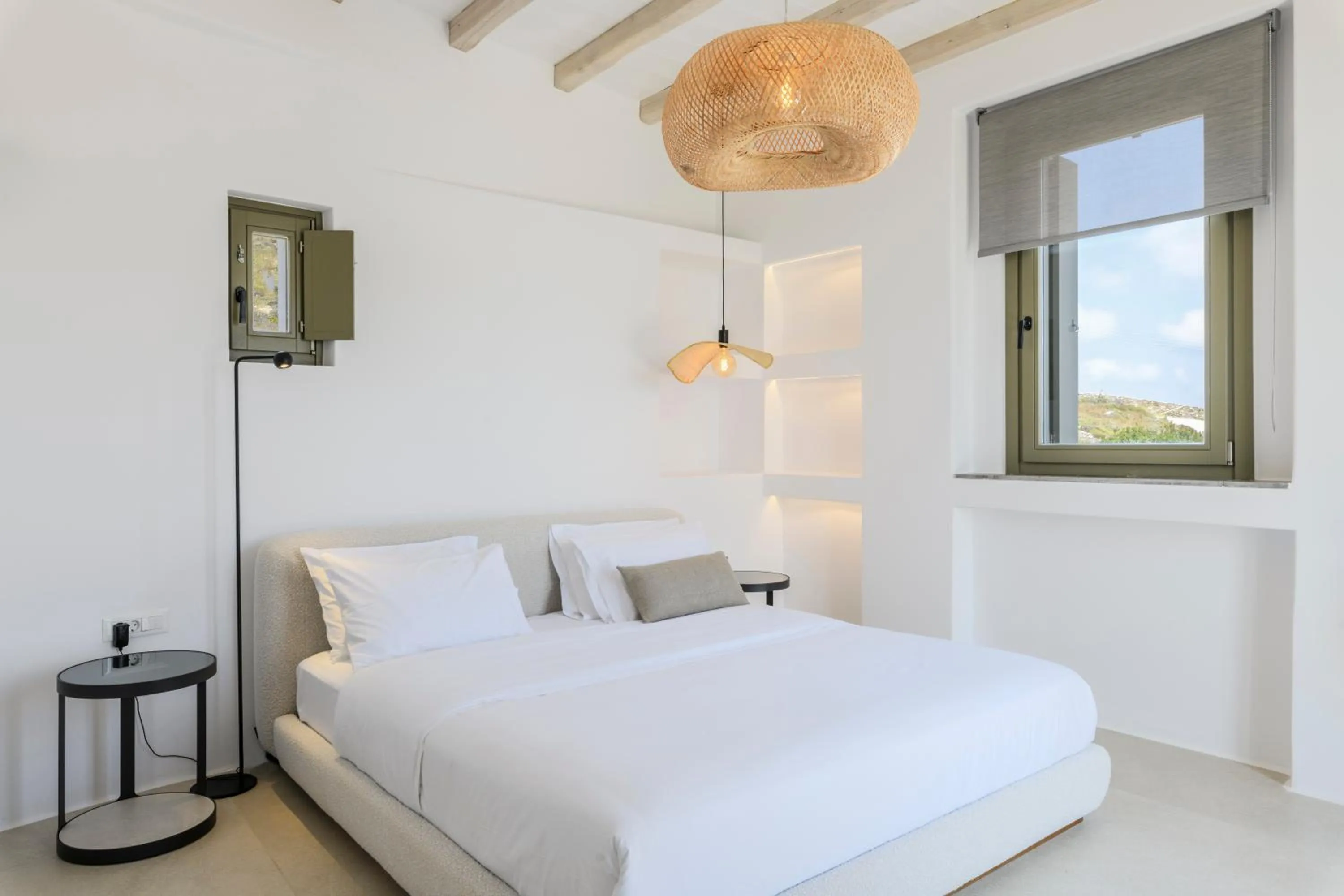 Bed in Nasta Suites & Villas Intentional Living Mykonos
