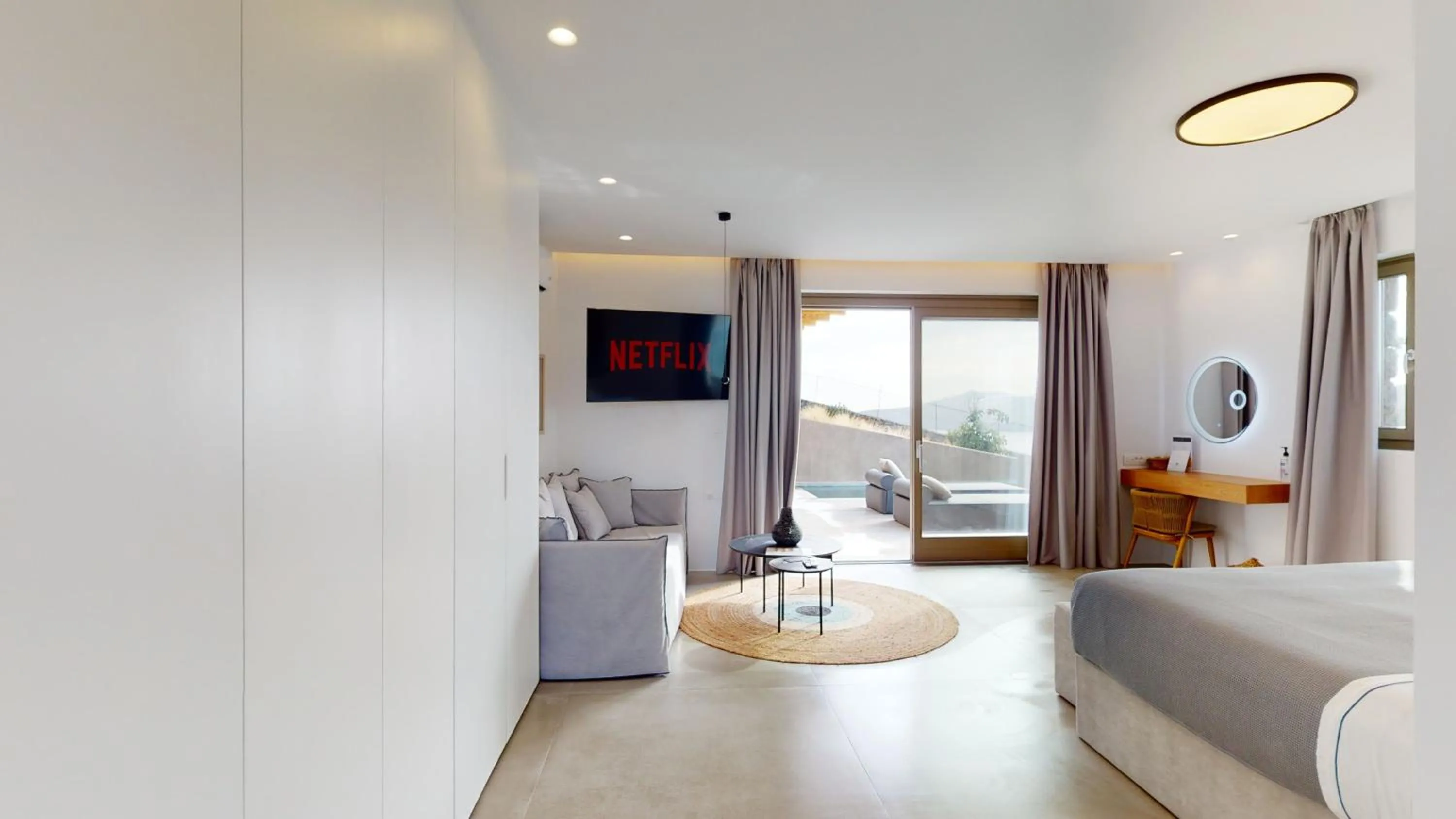 Bed in Nasta Suites & Villas Intentional Living Mykonos