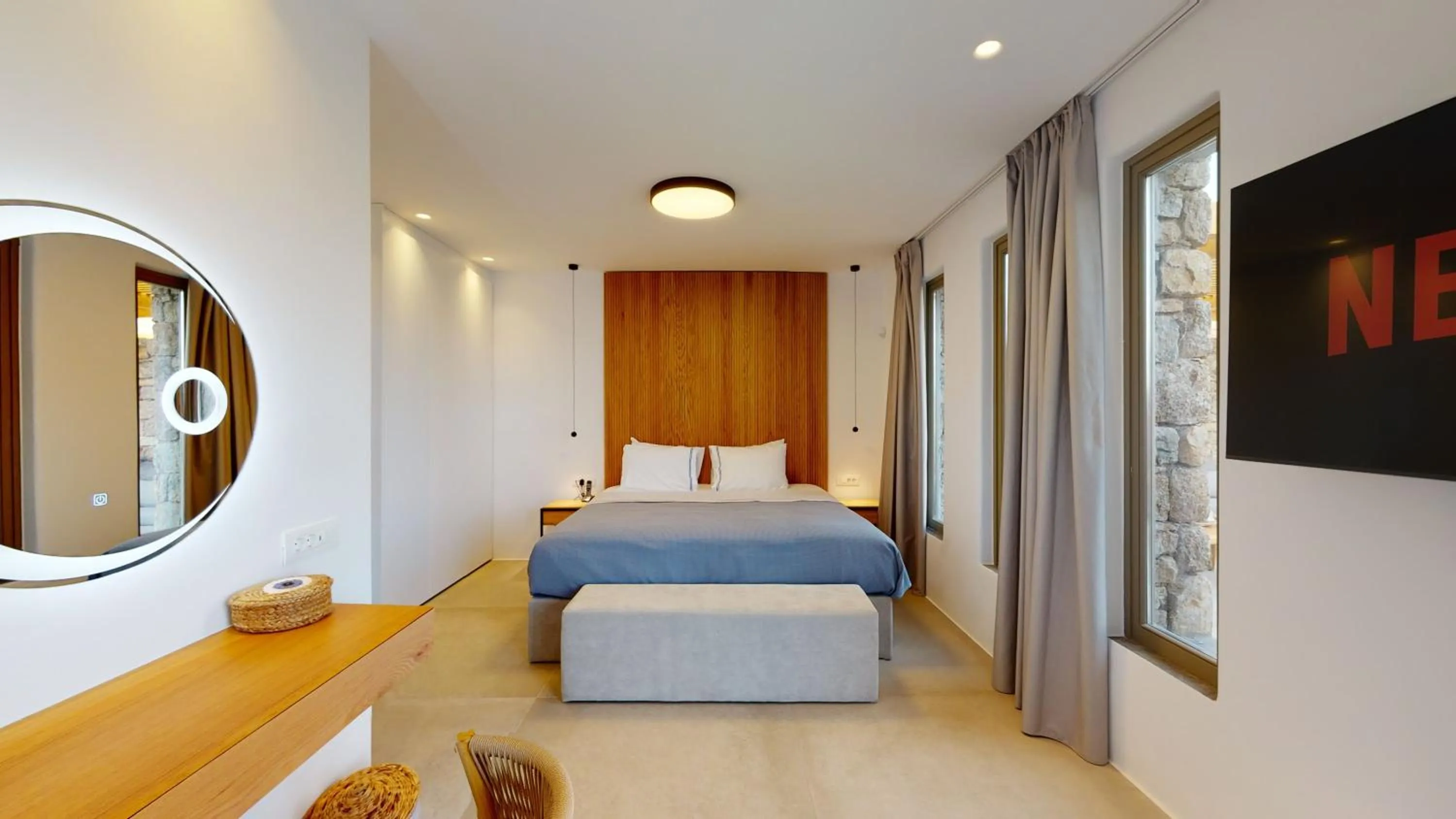 Bed in Nasta Suites & Villas Intentional Living Mykonos