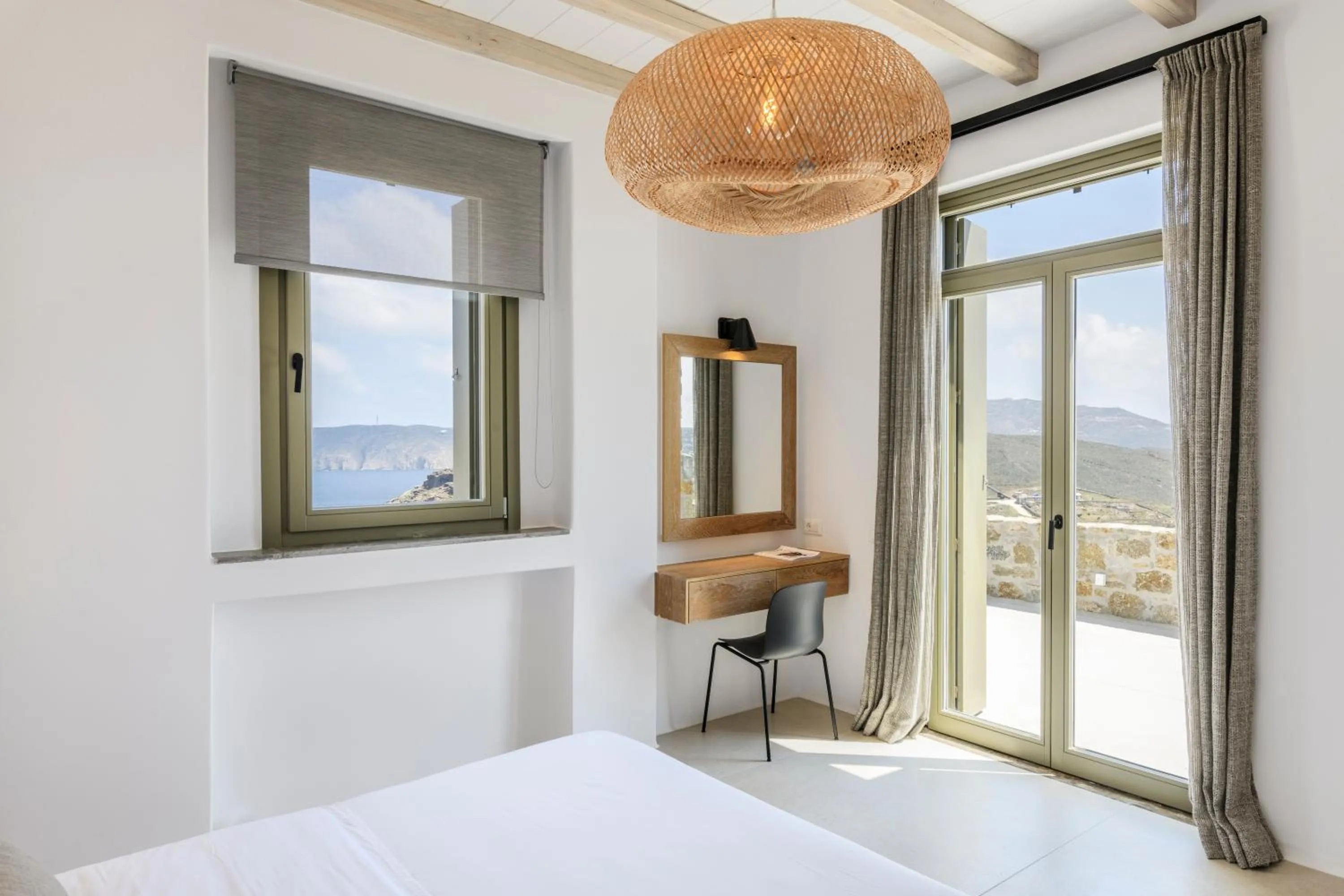 Bed in Nasta Suites & Villas Intentional Living Mykonos