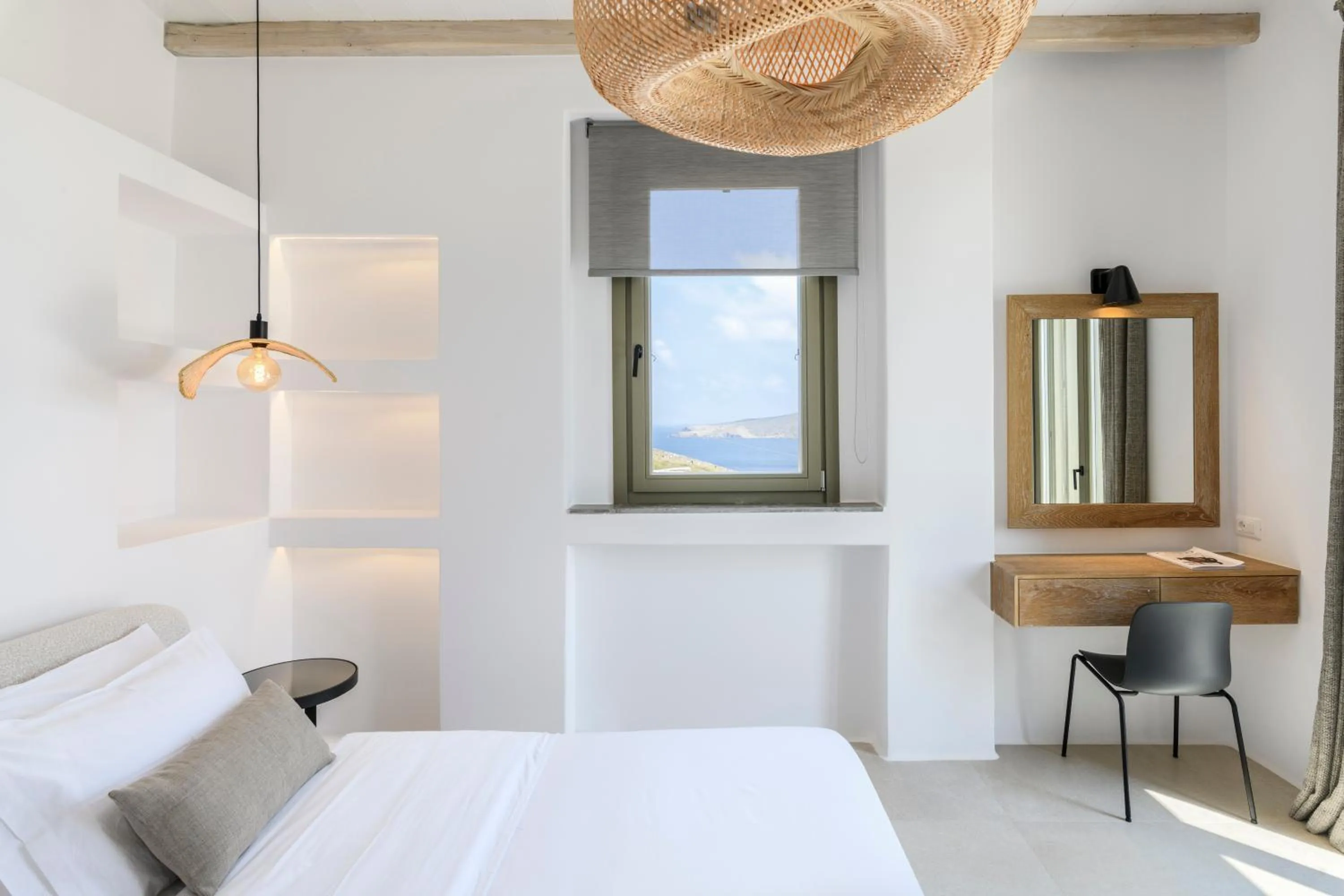 Bed in Nasta Suites & Villas Intentional Living Mykonos