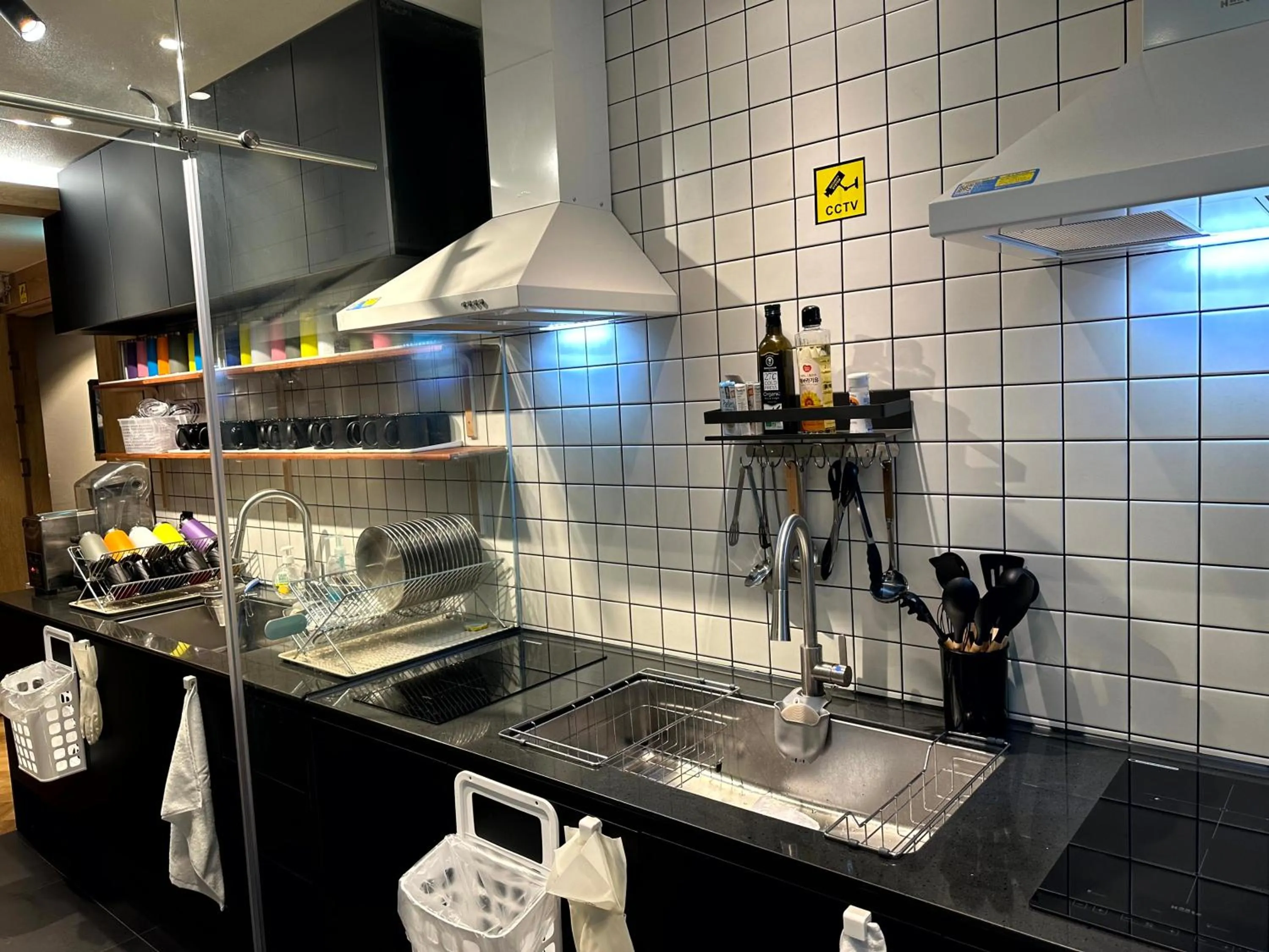 Communal kitchen in Nomad Live Hostel