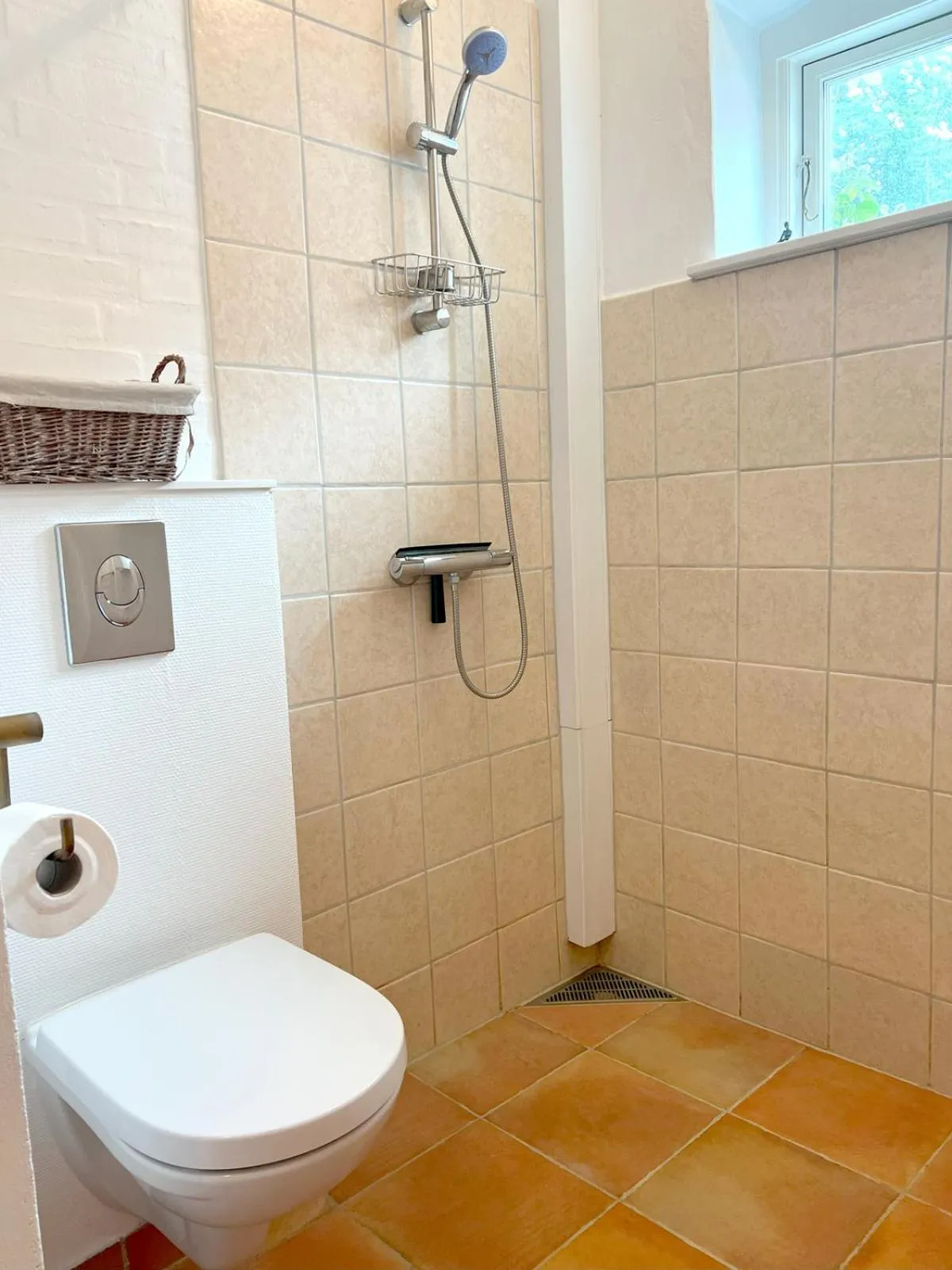Bathroom in Skovridergaardens Ferielejligheder