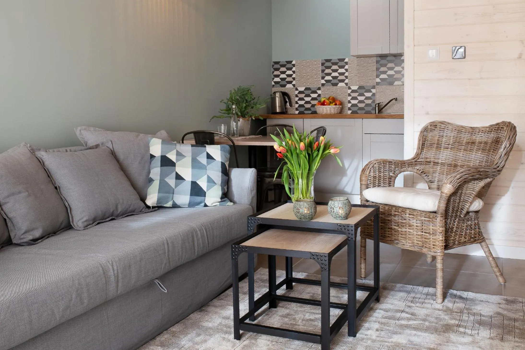 Kitchen or kitchenette in Sirvis Apartamenty