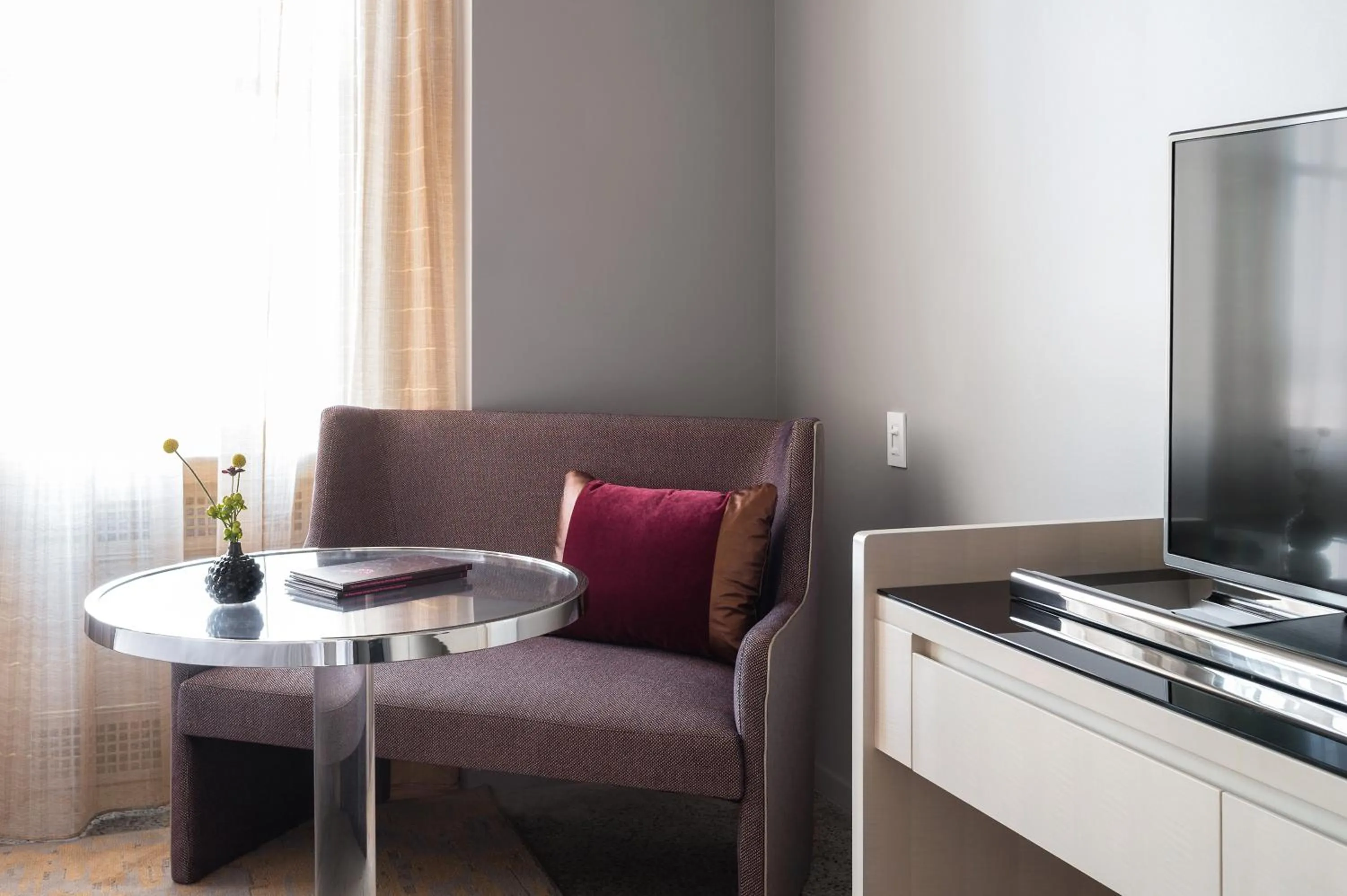 Seating area in 21c Museum Hotel Durham