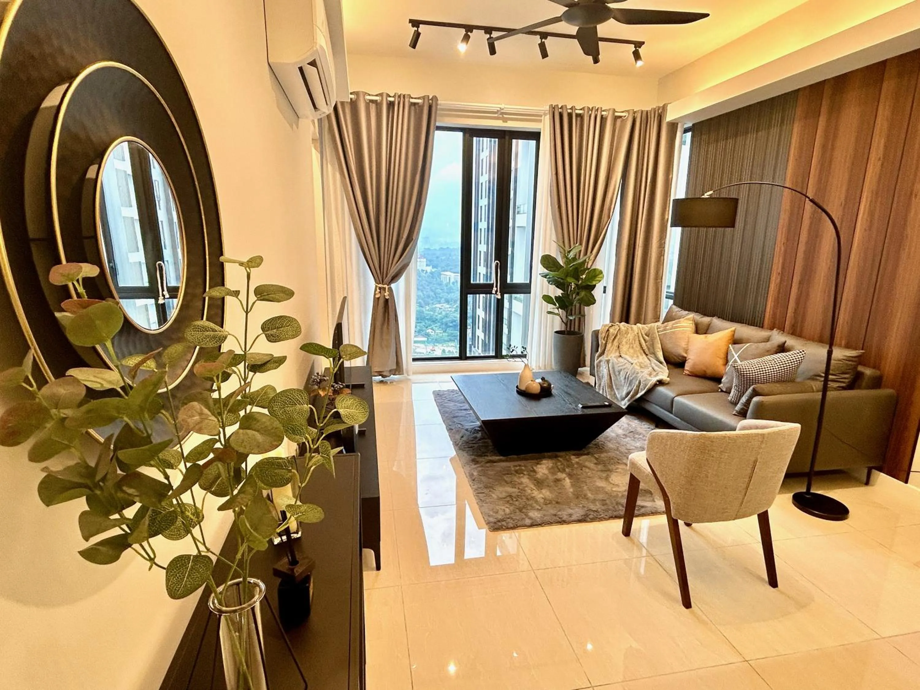 Living room in KL Central 33rd Floor KLCC view