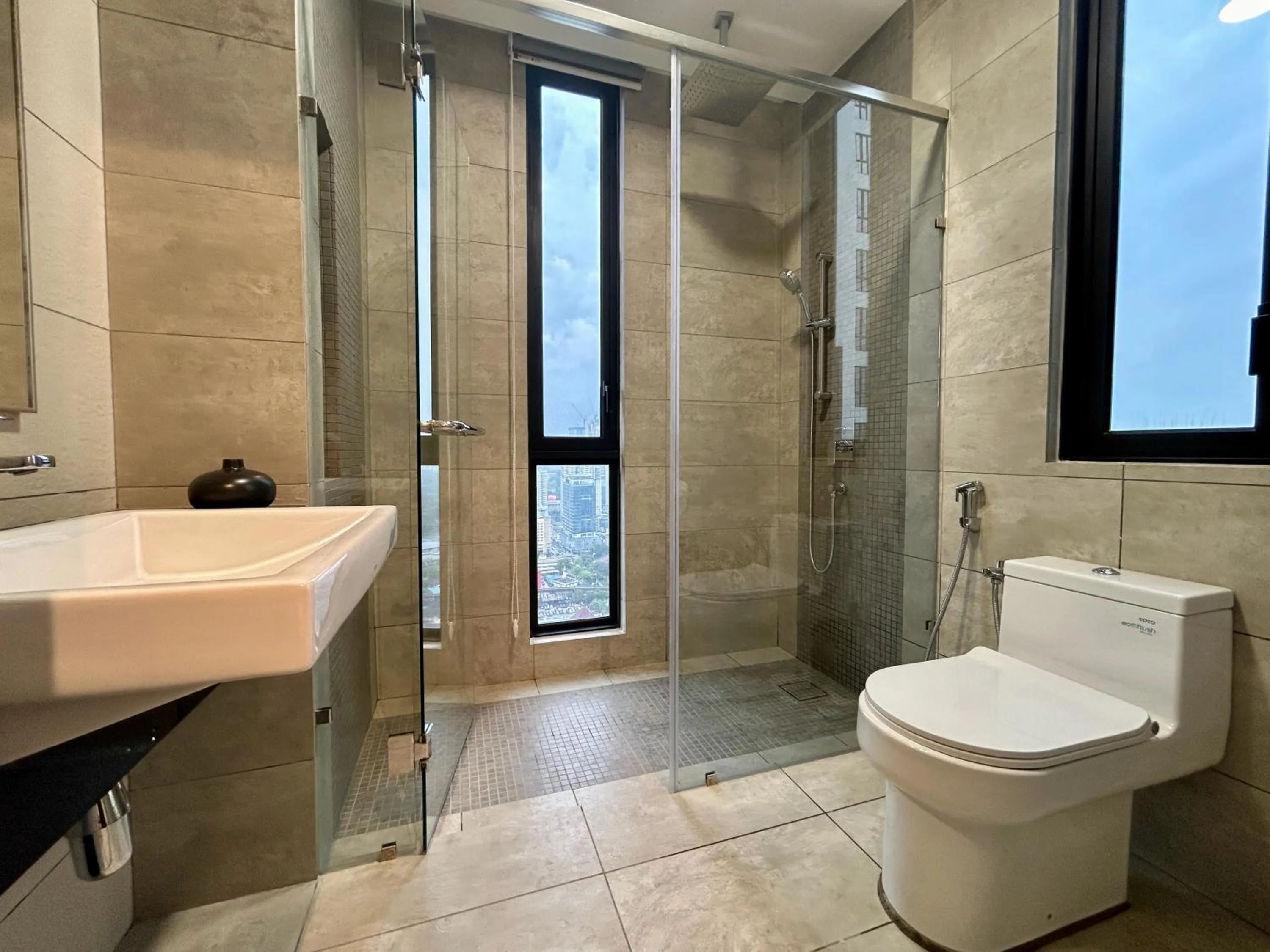 Shower in KL Central 33rd Floor KLCC view